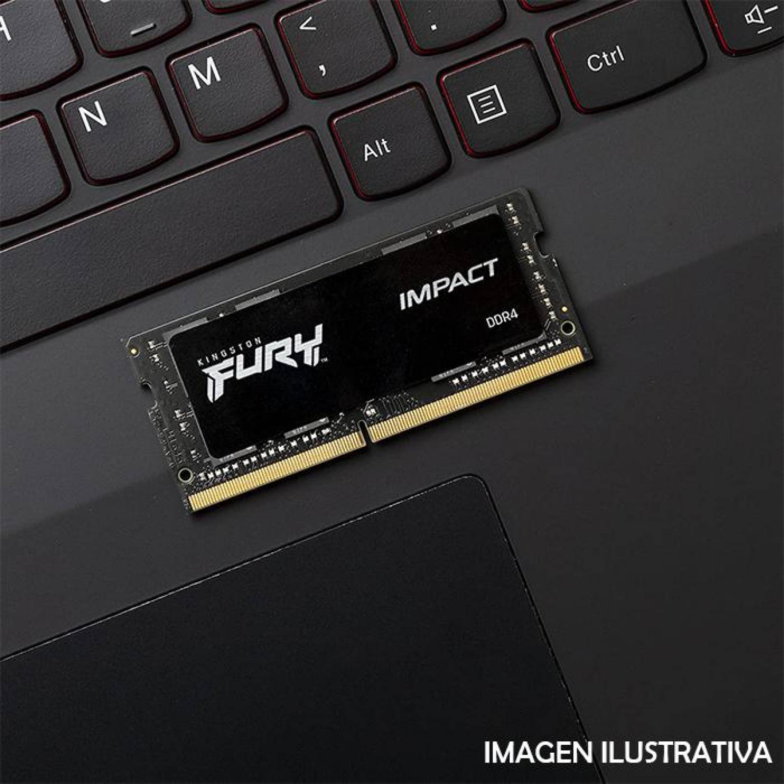 Memoria RAM DDR4 16GB 2666MHZ KINGSTON FURY IMPACT 1x16GB Laptop Negro KF426S16IB/16 
