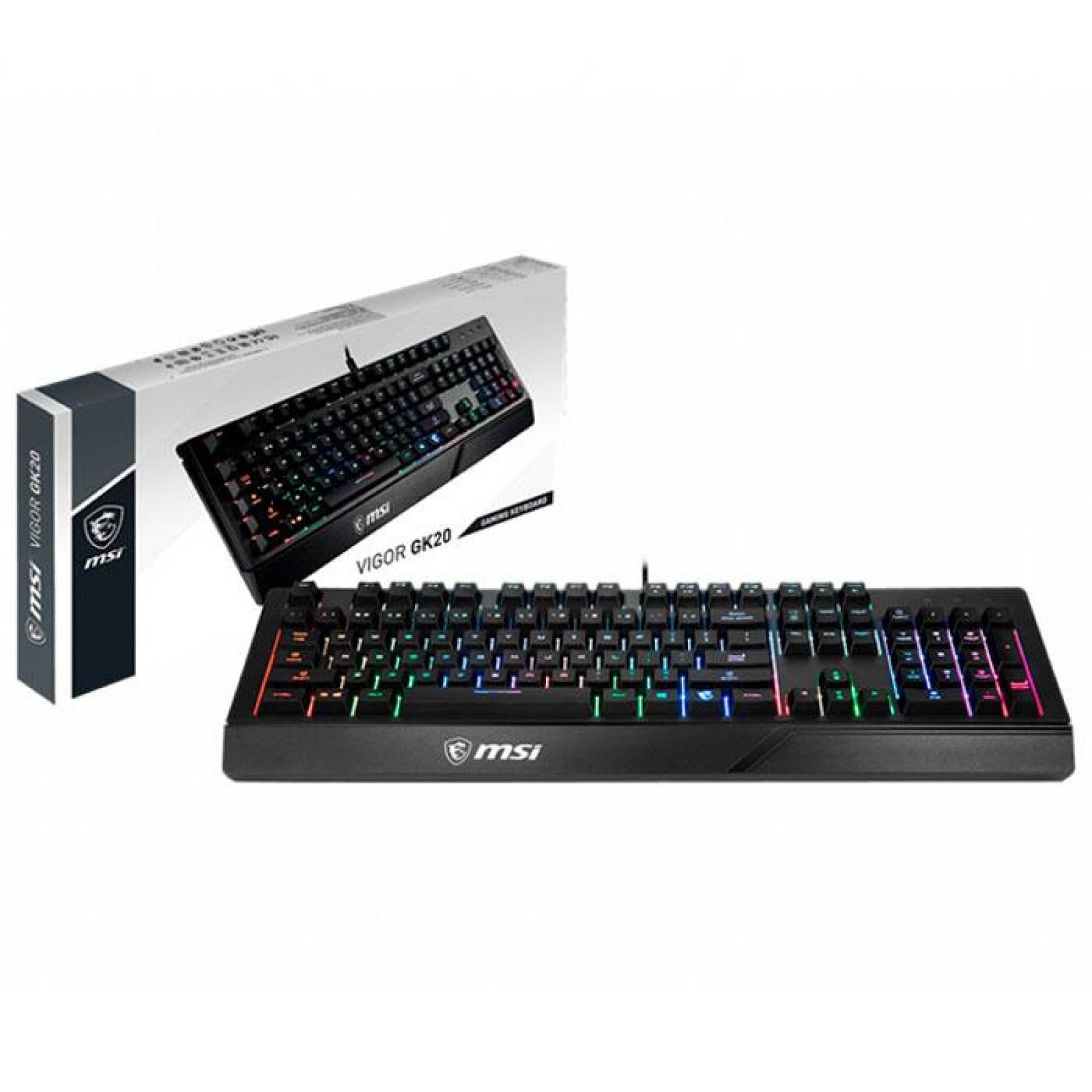Teclado Gamer MSI VIGOR GK20 US USB Anti Ghosting Iluminacion 