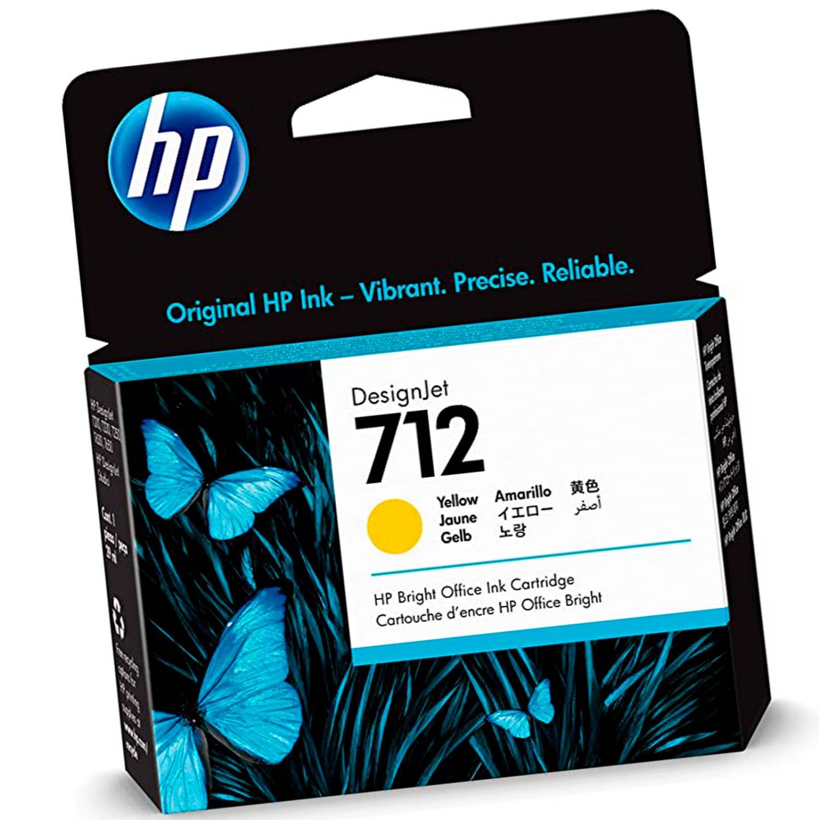 Cartucho HP 712 DesignJet T210 T230 T250 T630 T650 29ml Amarillo 3ED69A 