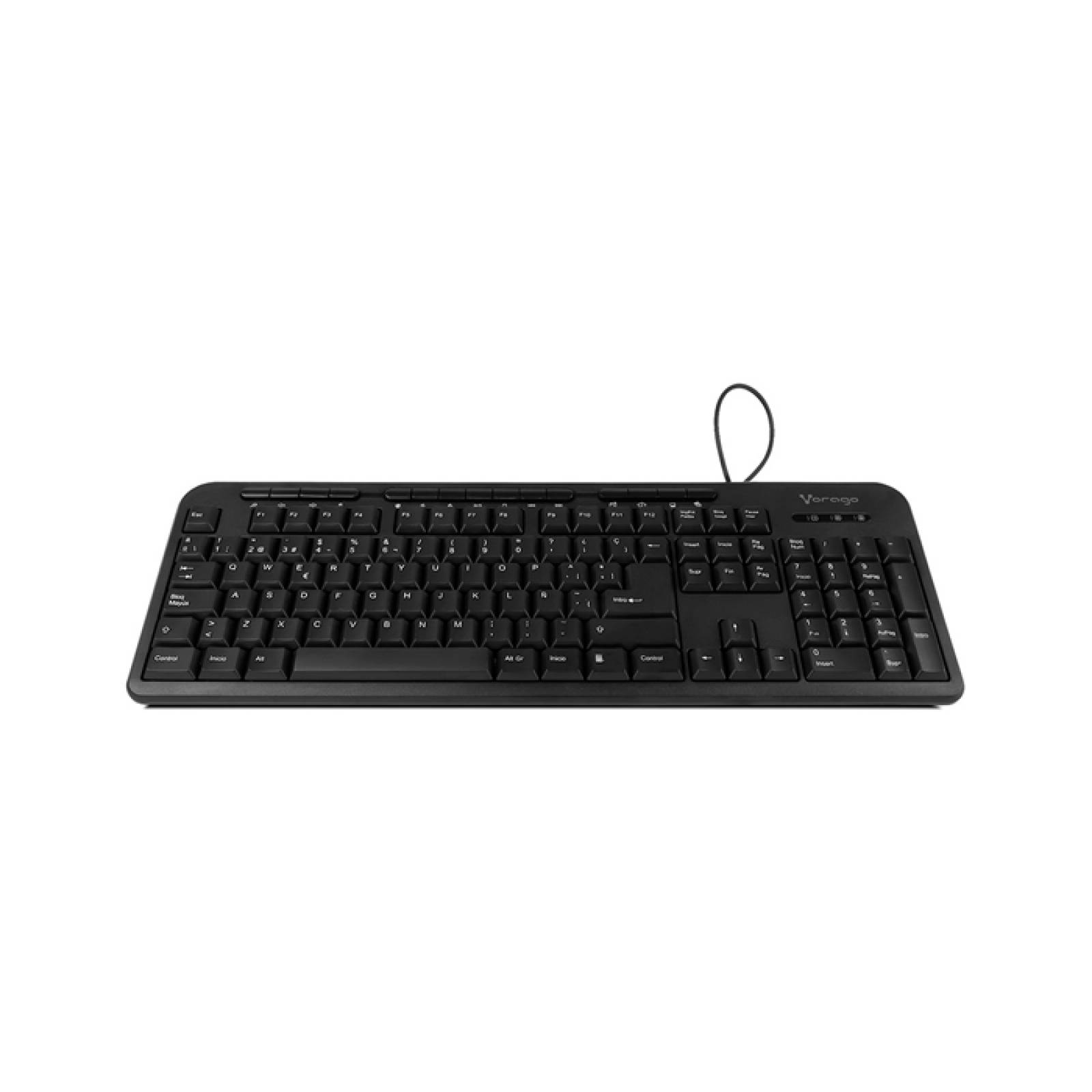 Teclado Multimedia VORAGO Alambrico USB Negro KB-204