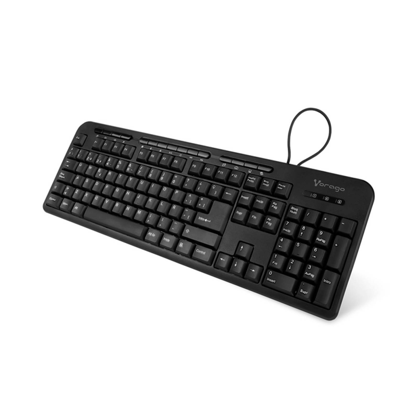 Teclado Multimedia VORAGO Alambrico USB Negro KB-204