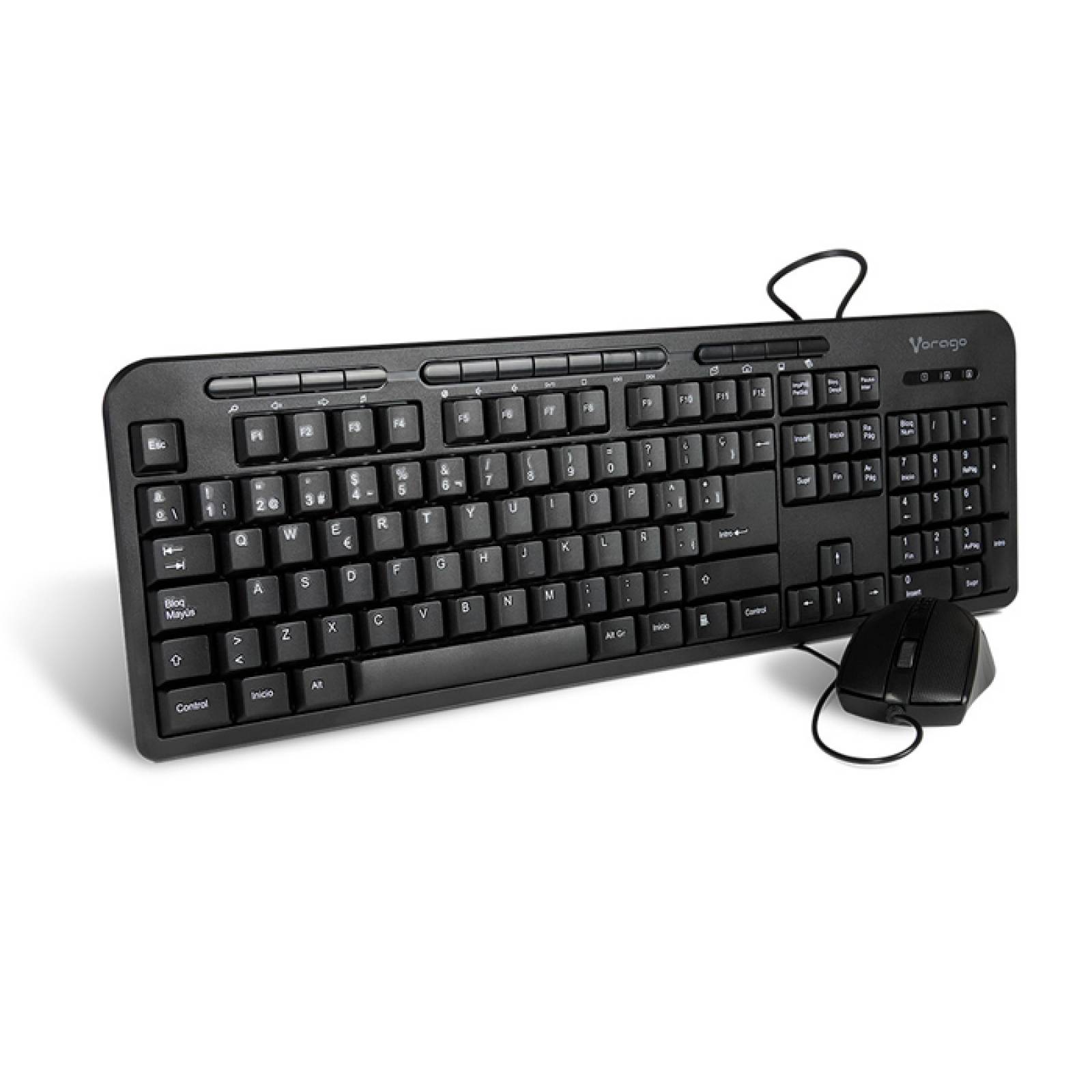 Kit Teclado Mouse multimedia VORAGO KM-107 Alambrico USB 