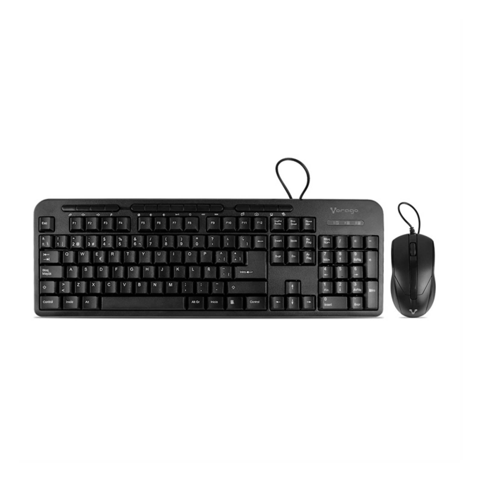 Kit Teclado Mouse multimedia VORAGO KM-107 Alambrico USB 