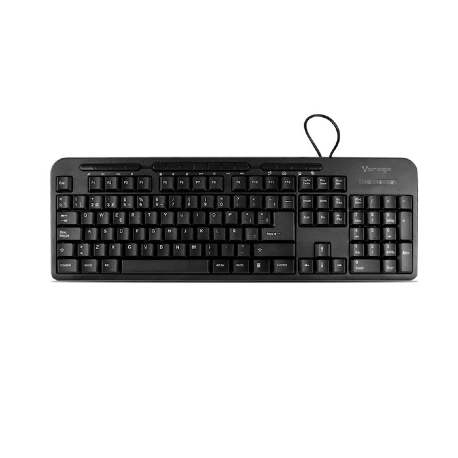 Kit Teclado Mouse multimedia VORAGO KM-107 Alambrico USB 