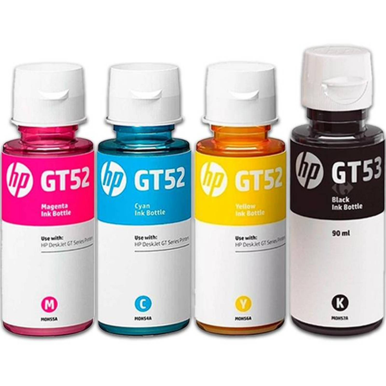 Kit 4 Botellas Tinta HP GT52 GT53 Ink Tank 100 300 400 Smart Tank 500 600 GT52CAM-GT53 