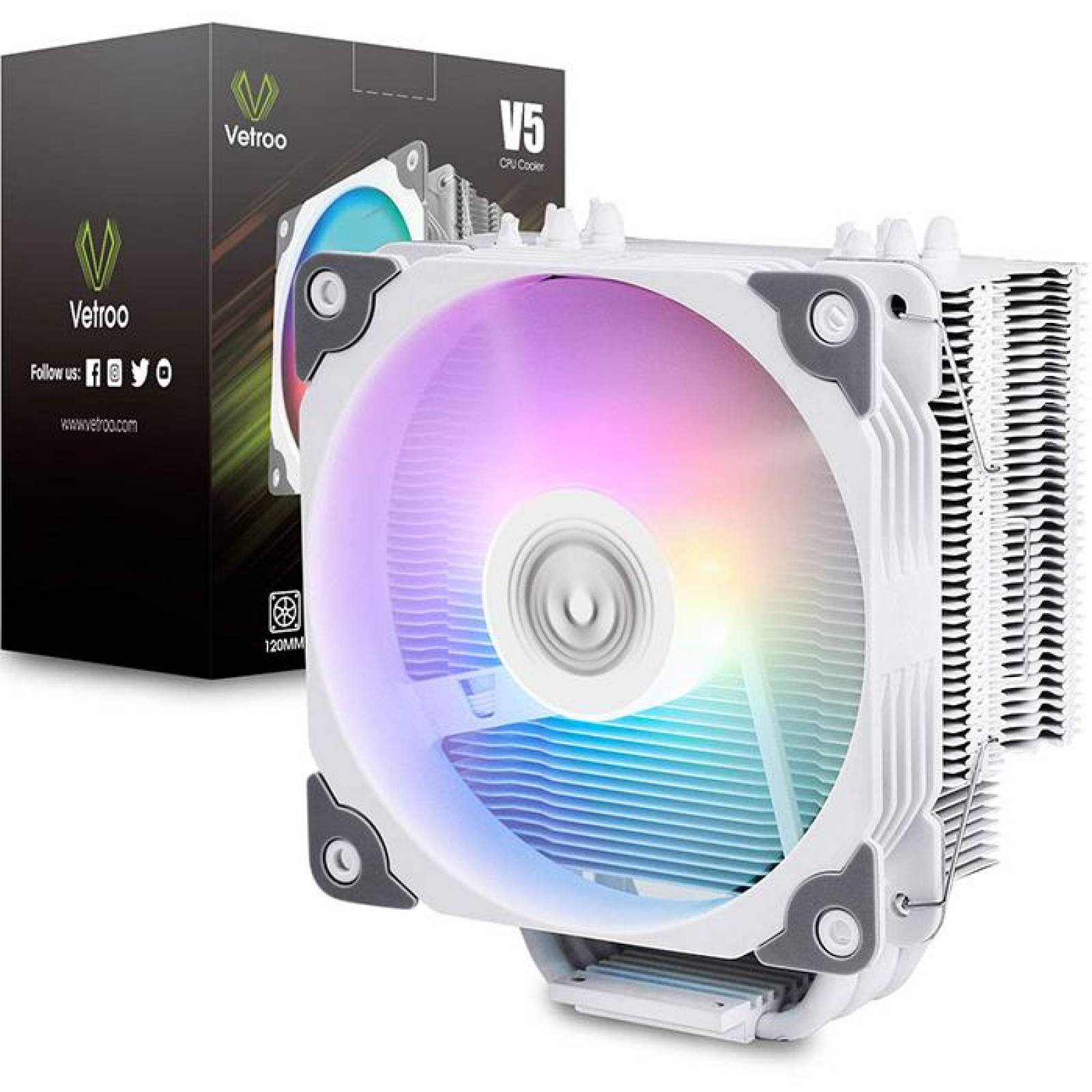 Disipador CPU VETROO V5 ARGB INTEL 12th LGA 1700 AMD AM4 