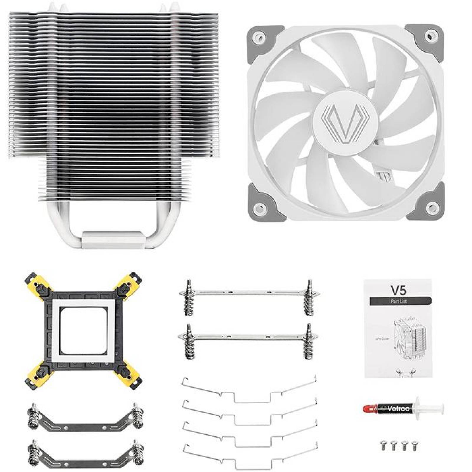 Disipador CPU VETROO V5 ARGB INTEL 12th LGA 1700 AMD AM4 