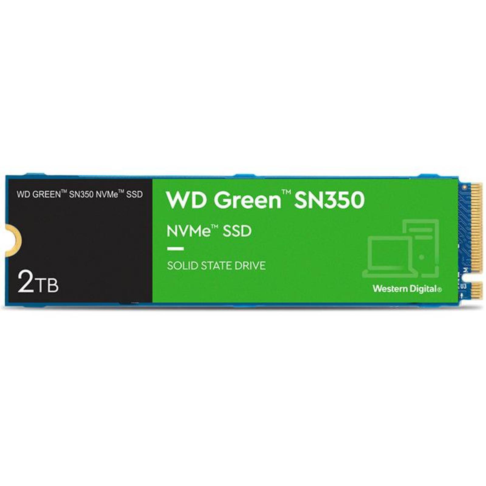 Unidad de Estado Solido SSD M.2 2TB WESTERN DIGITAL Green SN350 NVMe PCIe 3.0 3200/3000 MB/s WDS200T 