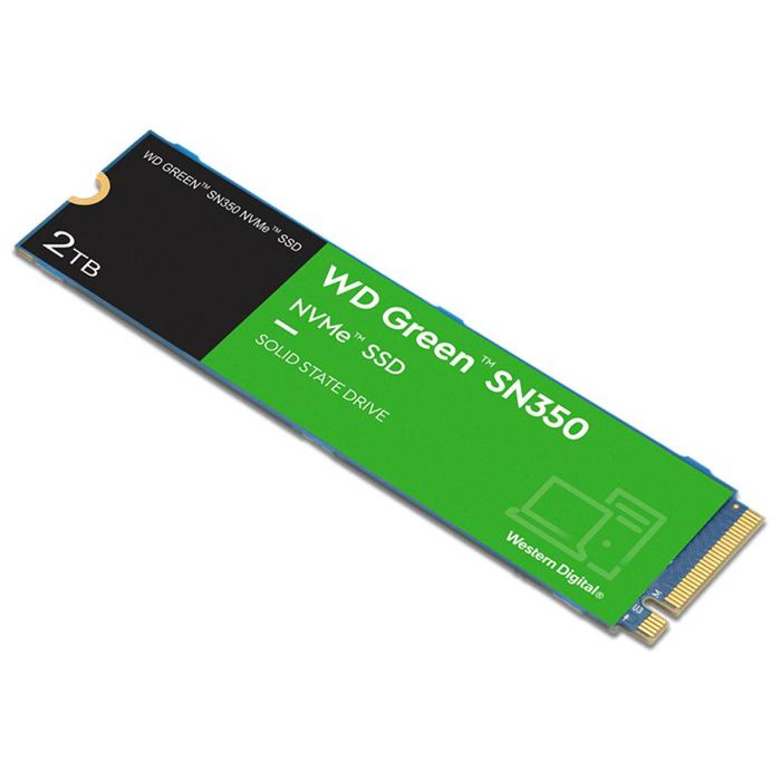 Unidad de Estado Solido SSD M.2 2TB WESTERN DIGITAL Green SN350 NVMe PCIe 3.0 3200/3000 MB/s WDS200T 