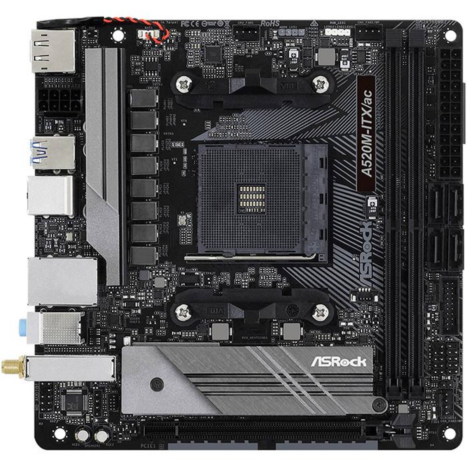 Tarjeta Madre ASROCK A520M-ITX/AC AM4 DDR4 Mini ITX