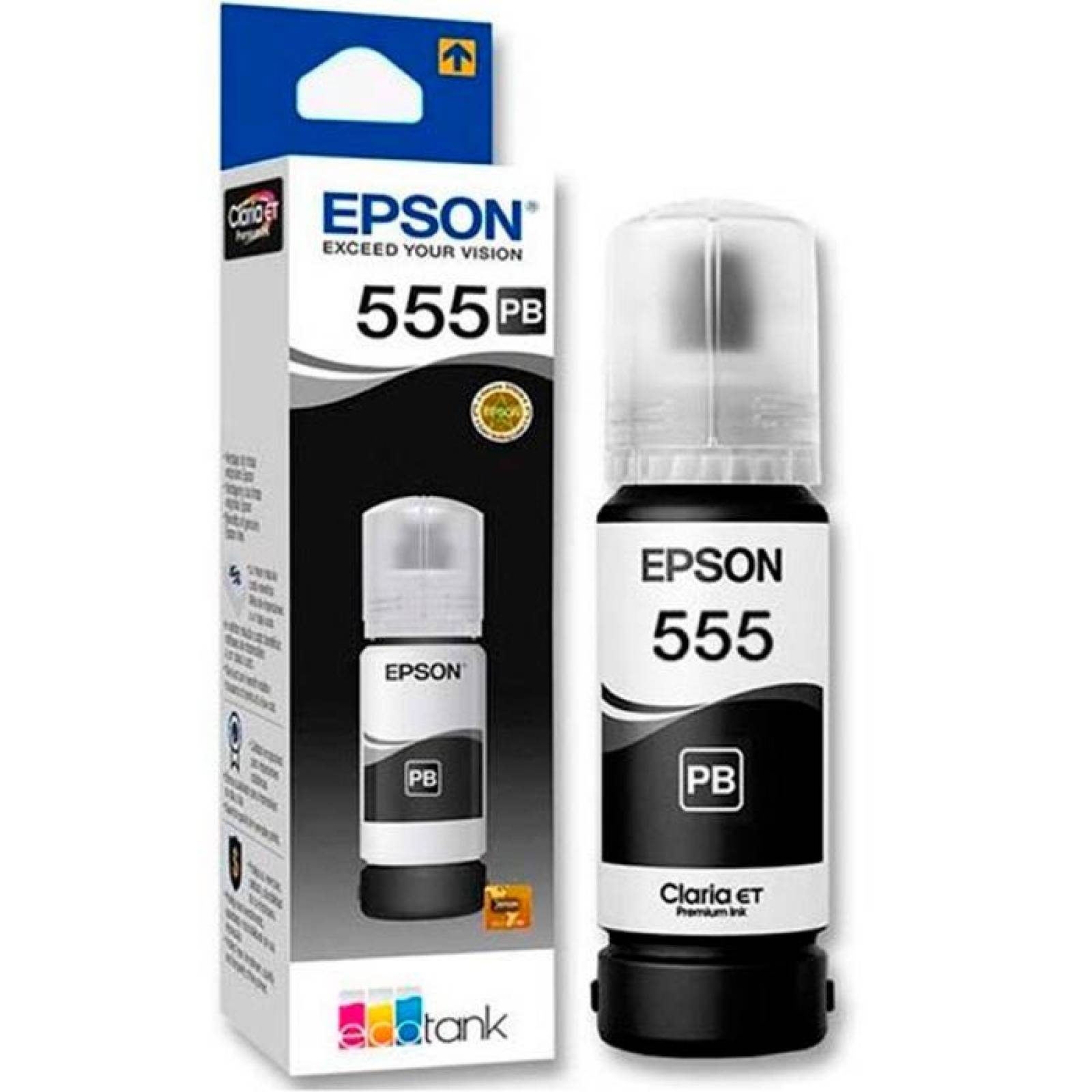 Botella Tinta EPSON T555 L8180 L8160 70ml Negro T555120-AL 