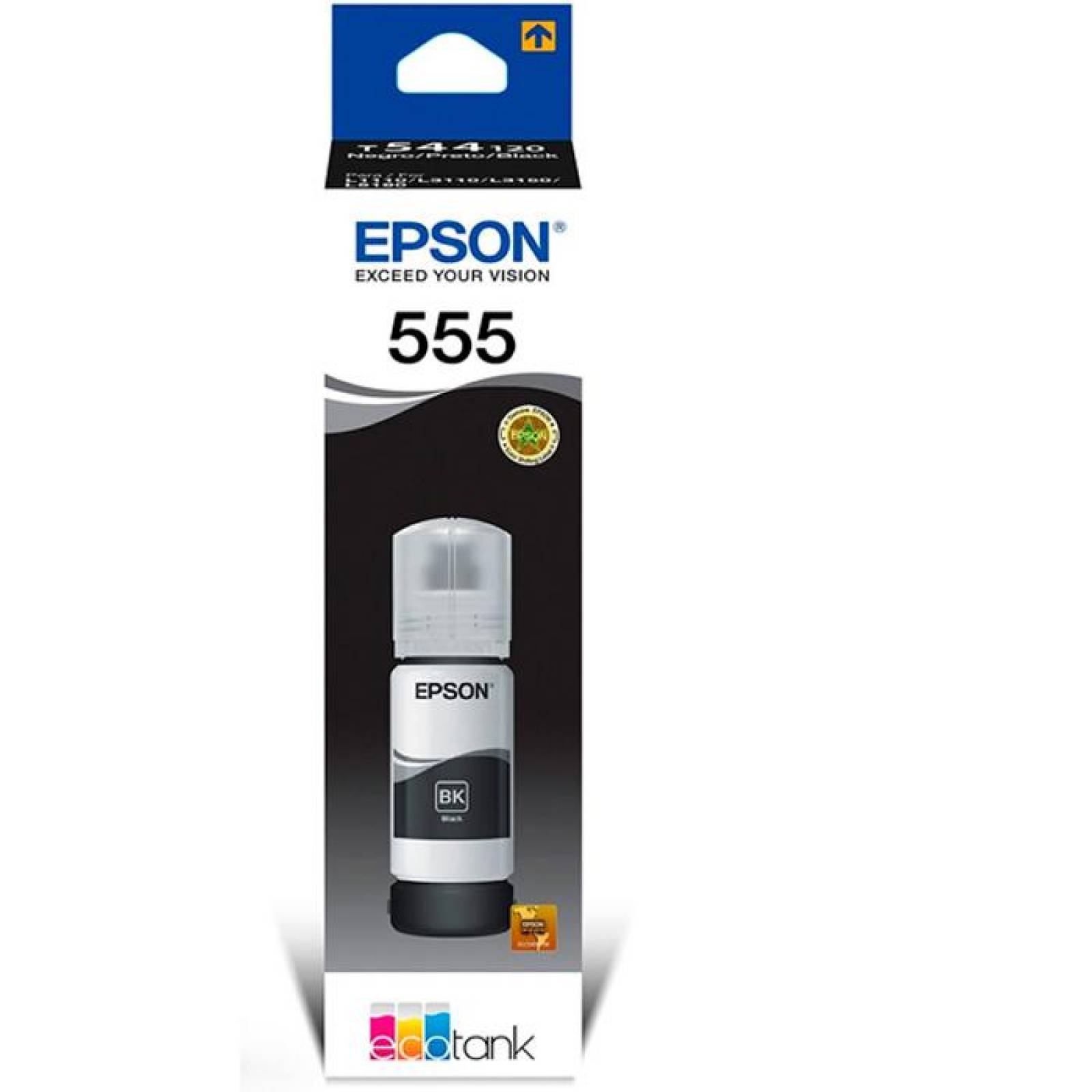 Botella Tinta EPSON T555 L8180 L8160 70ml Negro T555120-AL 