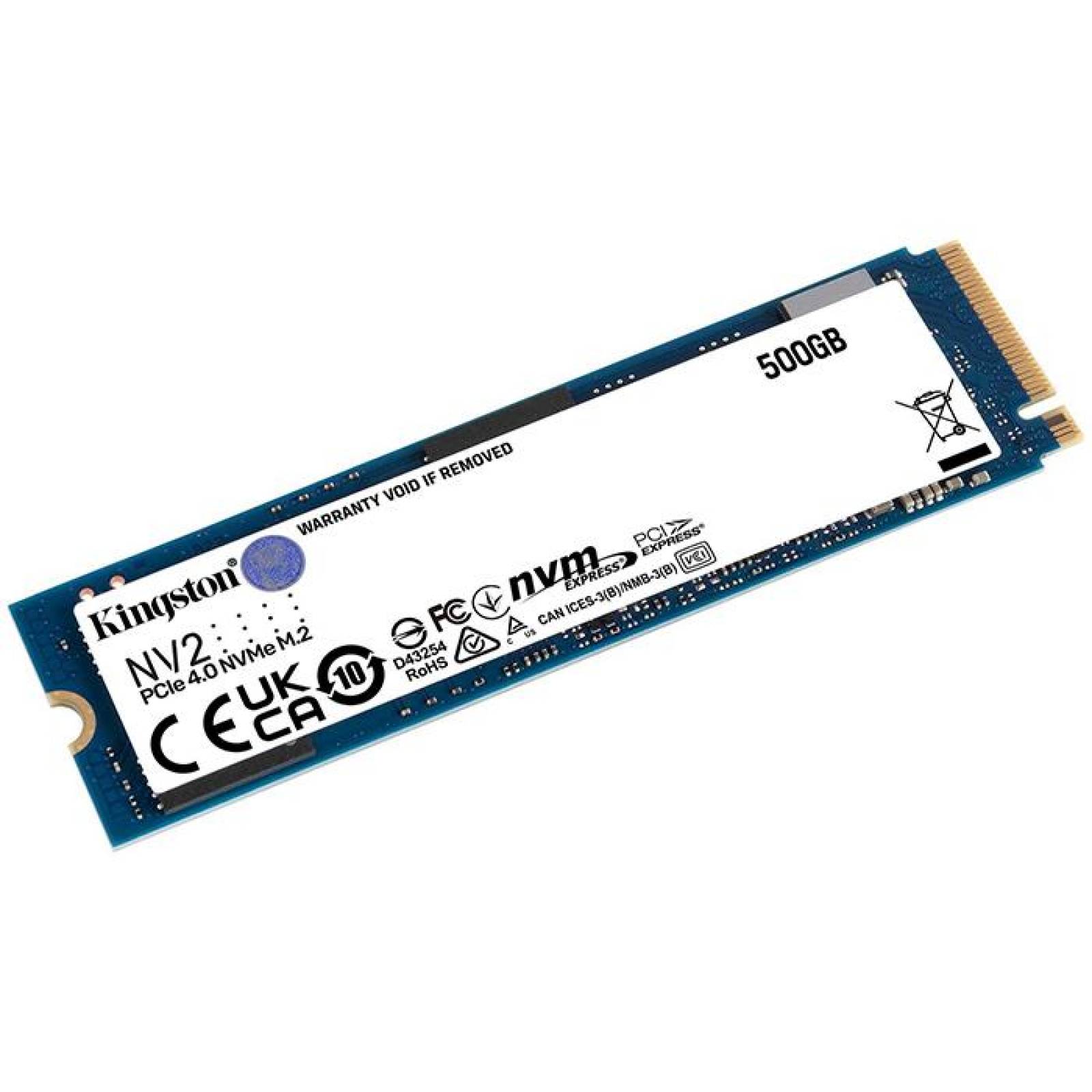 Unidad de Estado Solido SSD M.2 500GB KINGSTON NV2 NVMe PCIe 4.0 3500/2100 MB/s SNV2S/500G 