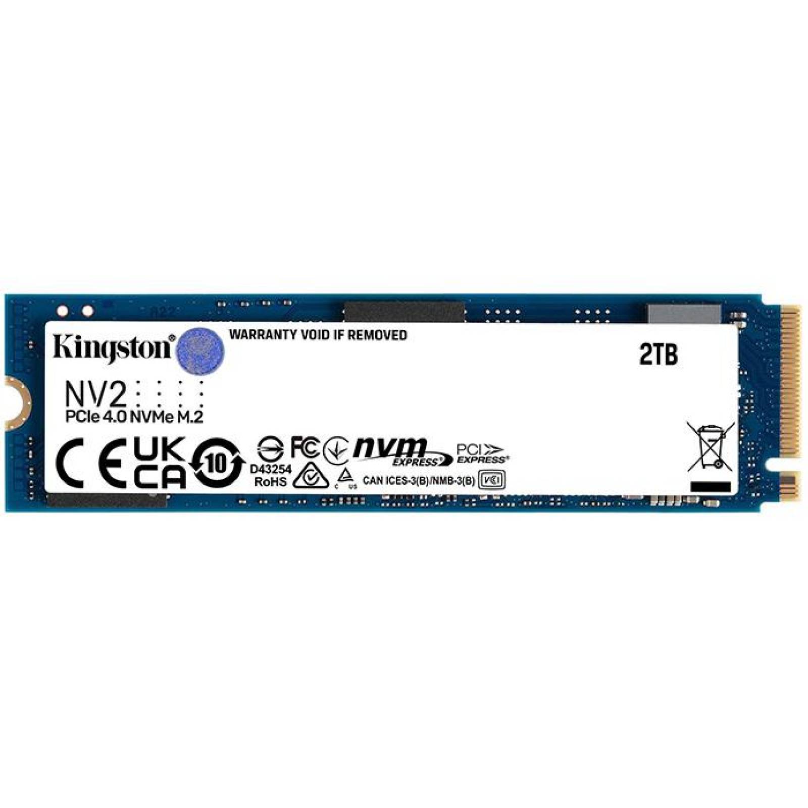 Unidad de Estado Solido SSD M.2 2TB KINGSTON NV2 NVMe PCIe 4.0 3500/2800 MB/s SNV2S/2000G 