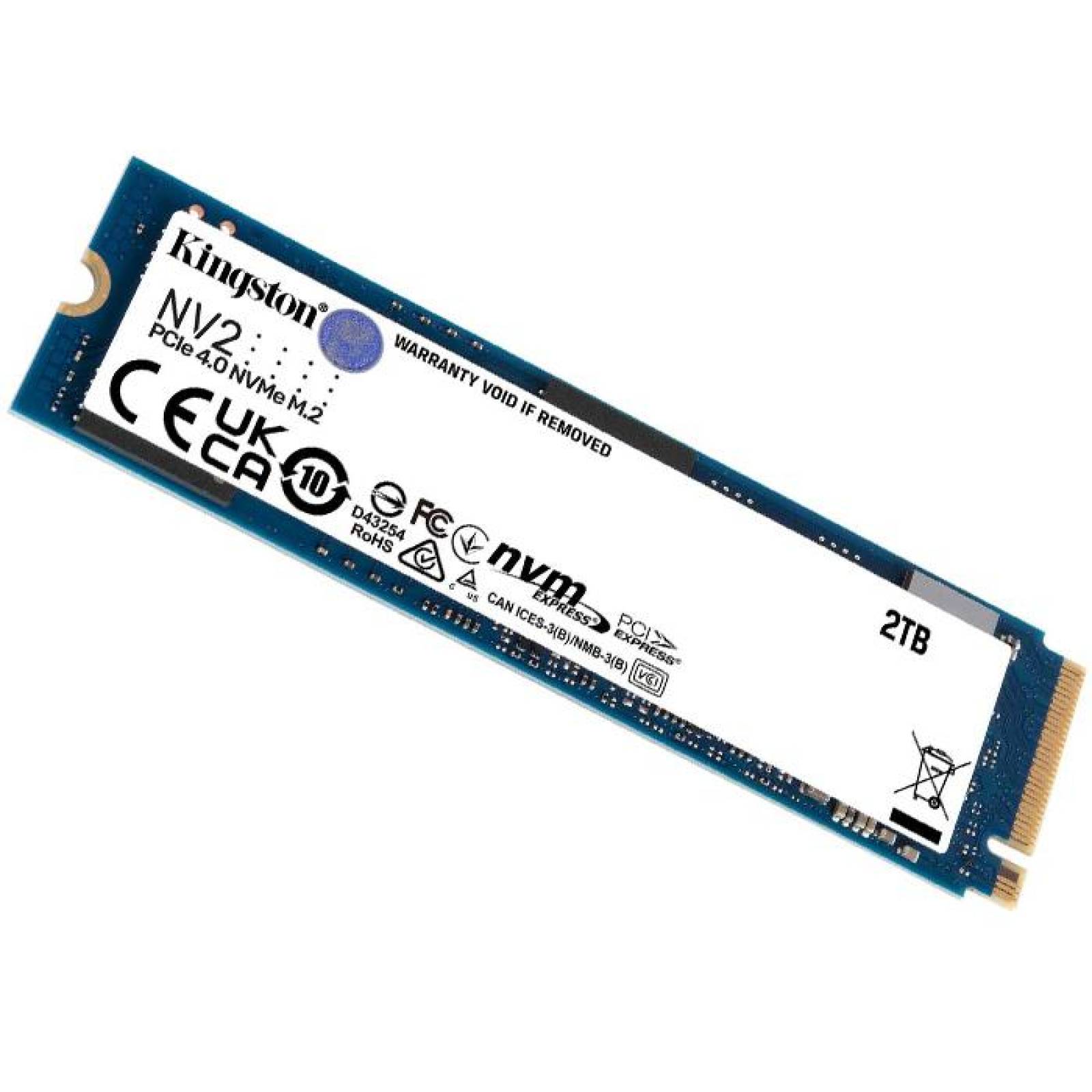 Unidad de Estado Solido SSD M.2 2TB KINGSTON NV2 NVMe PCIe 4.0 3500/2800 MB/s SNV2S/2000G 