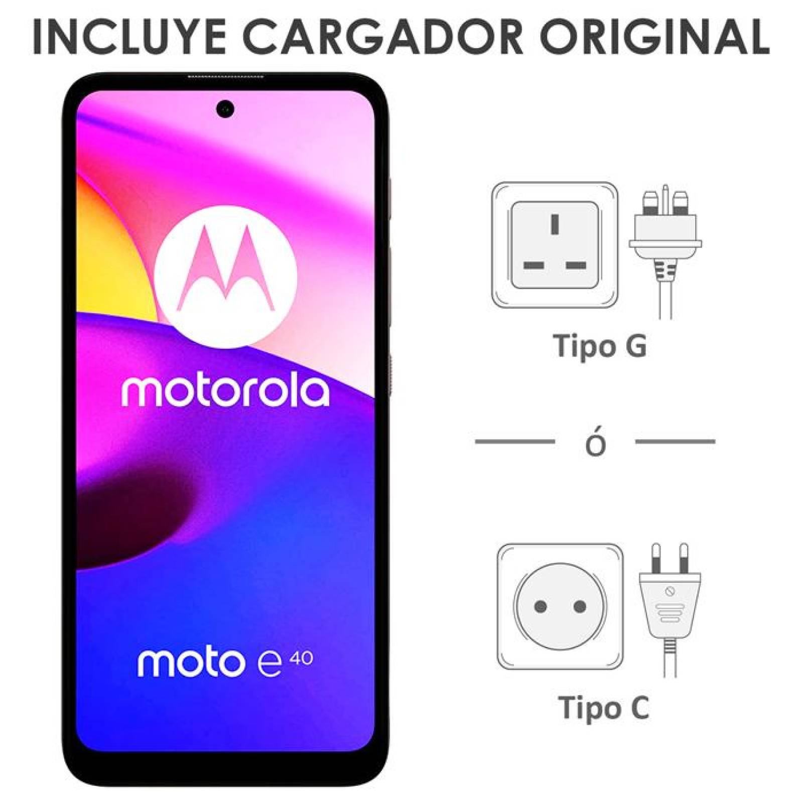 Celular MOTOROLA Moto E40 4GB 64GB 6.5 HD+ Triple Camara 48MP Rosa Champagne 