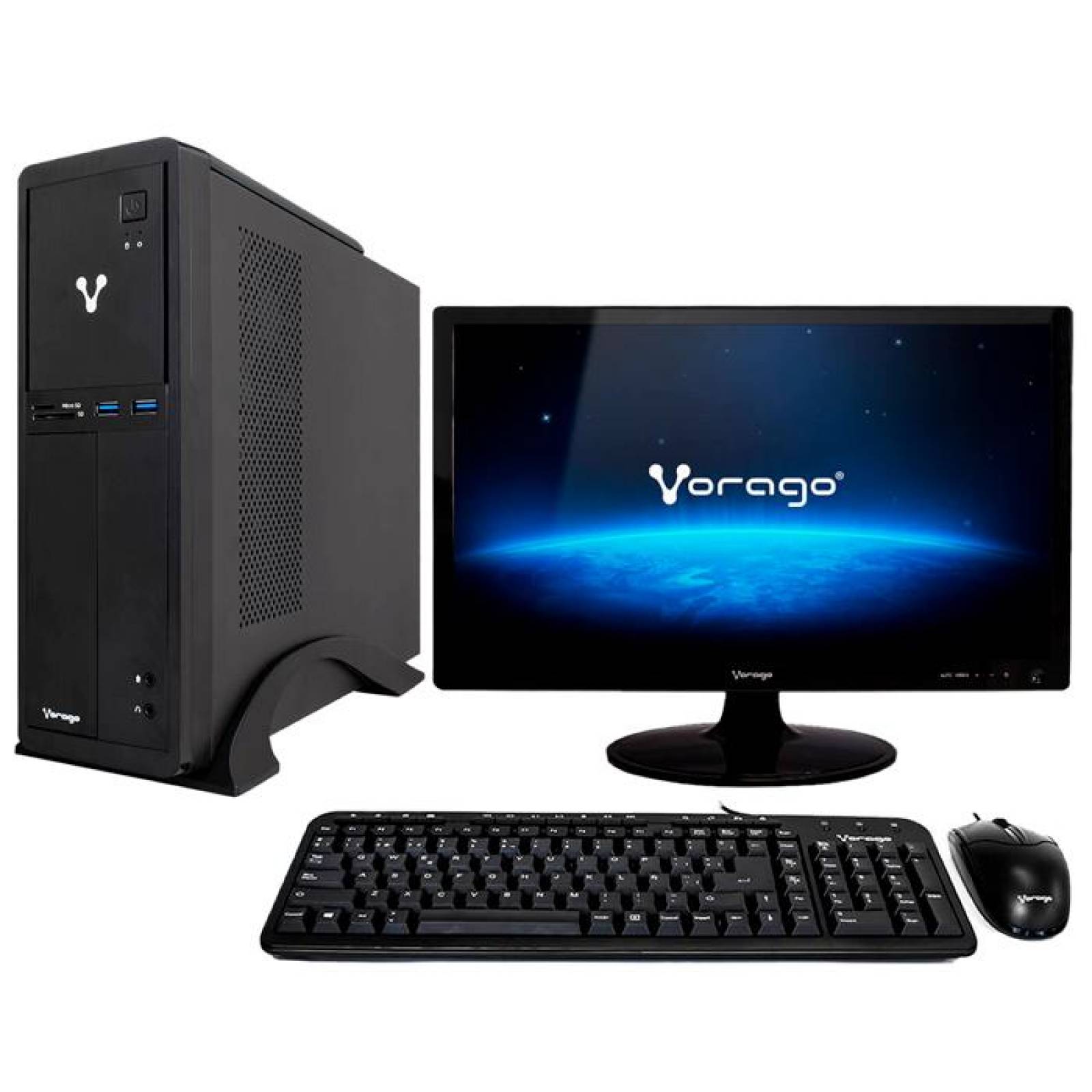 Computadora PC completa VORAGO SLIMBAY 4 Core I3 9100 8GB 240GB SSD Monitor 21.5 9100-NOS-3-V2
