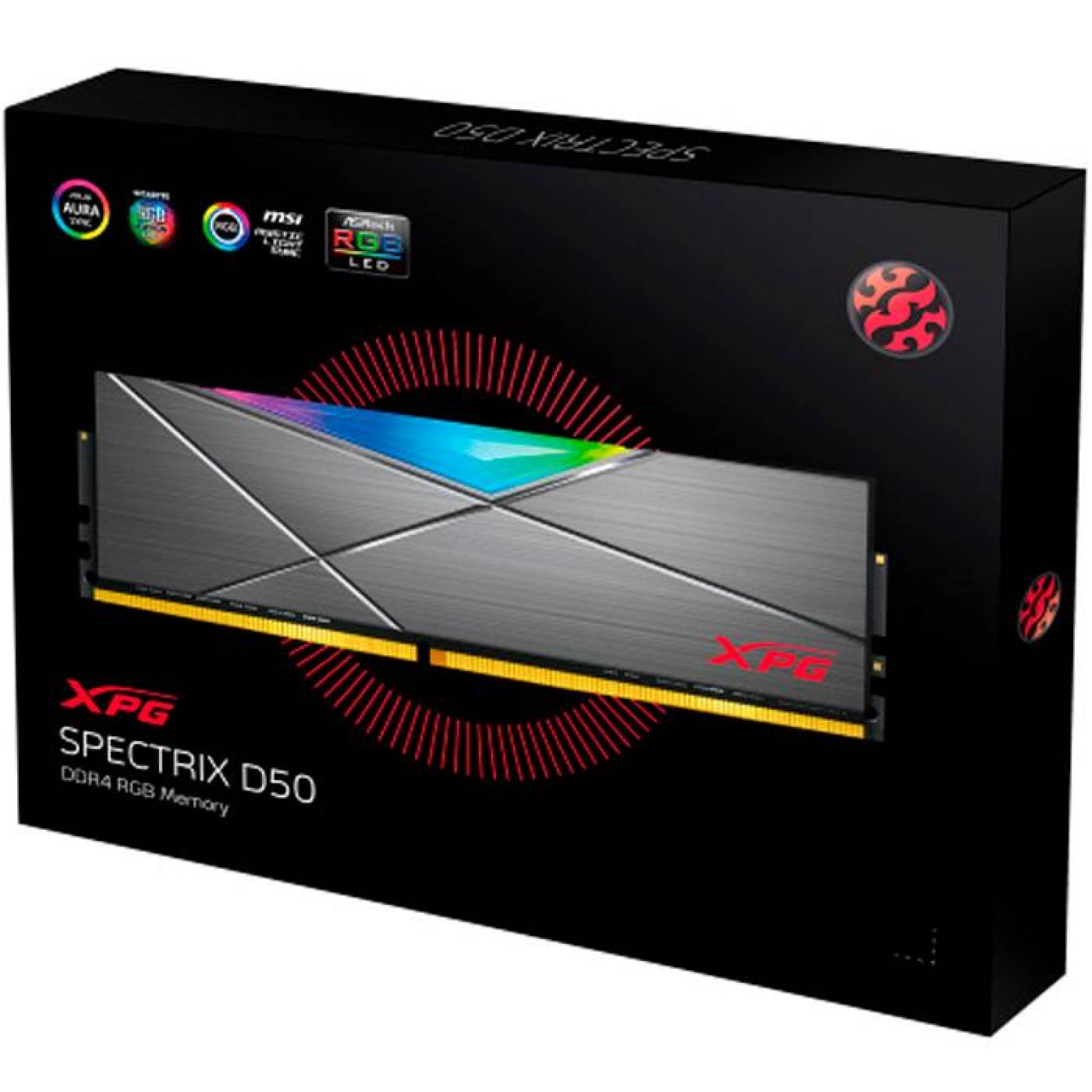 Memoria RAM DDR4 16GB 3600MHz XPG SPECTRIX D50 RGB 1x16GB Gris AX4U360016G18I-ST50 