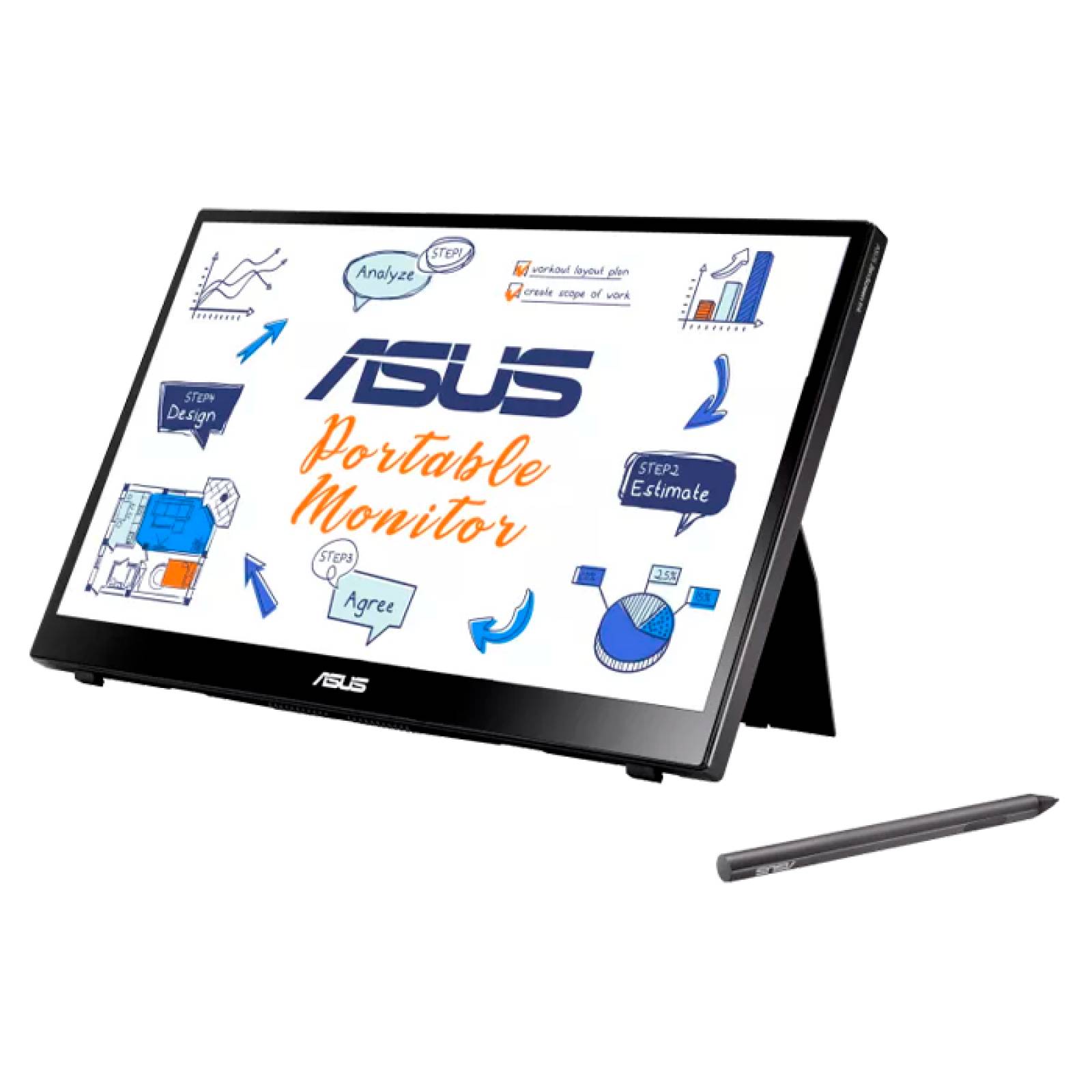 Monitor Portatil 14 ASUS MB14AHD ZenScreen Full HD IPS Lapiz USB Tipo C Touch 