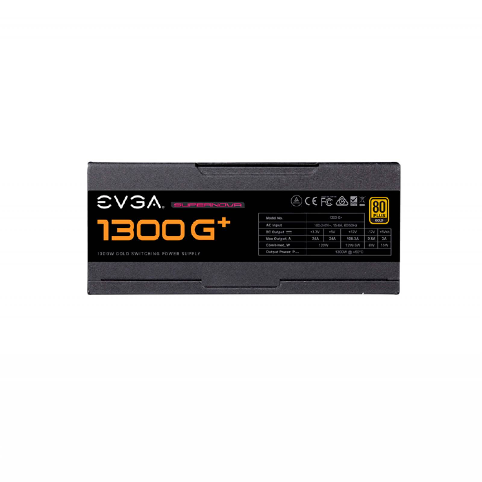 Fuente de Poder PC 1300W Gamer EVGA SuperNOVA 1300 G+ 80 Plus Gold Modular 220-GP-1300-X1 