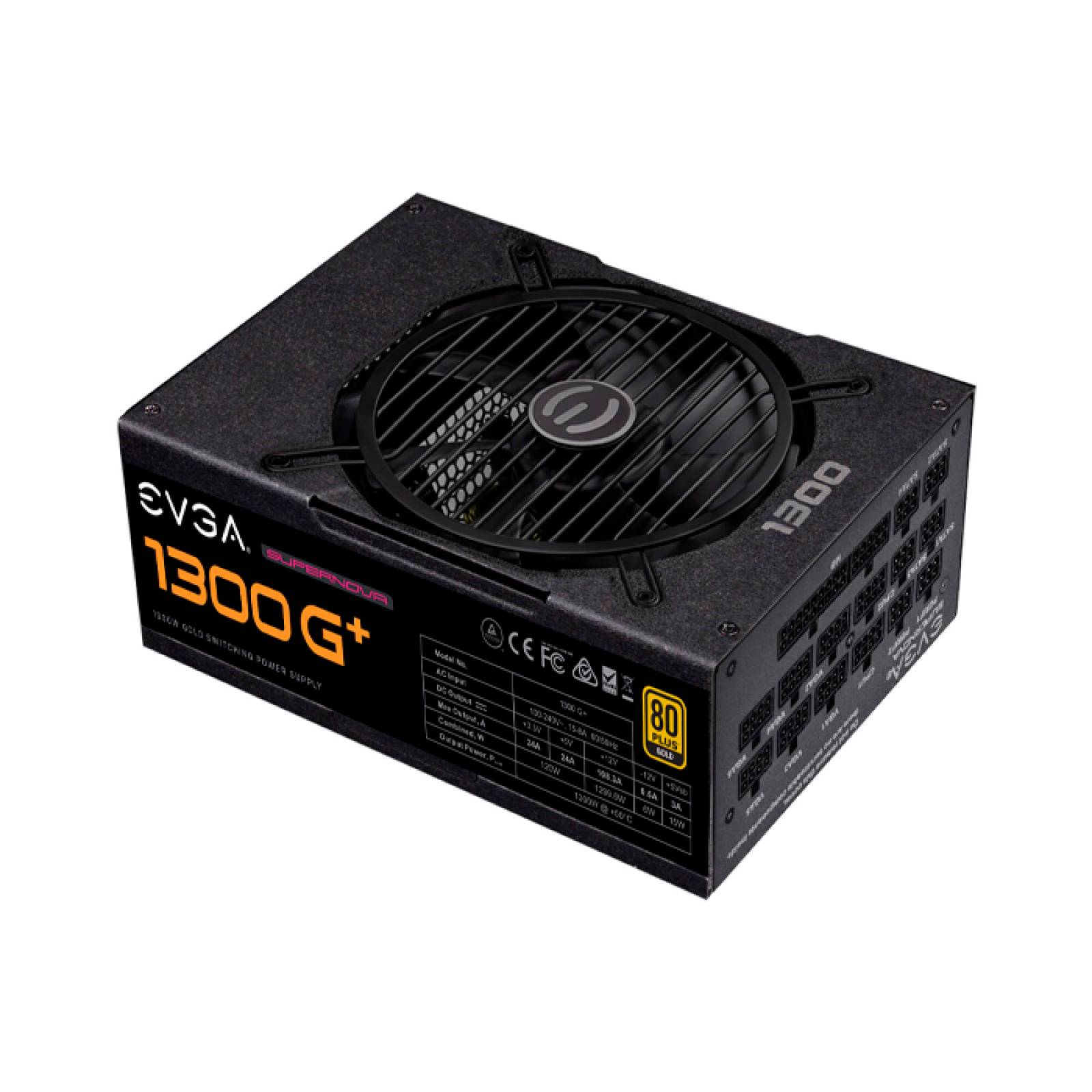 Fuente de Poder PC 1300W Gamer EVGA SuperNOVA 1300 G+ 80 Plus Gold Modular 220-GP-1300-X1 