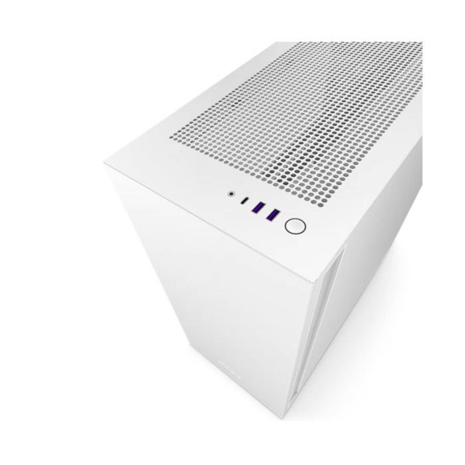 Gabinete Gamer NZXT H7 ATX Media Torre 2 Fan Cristal Templado USB-C Blanco CM-H71BW-01 