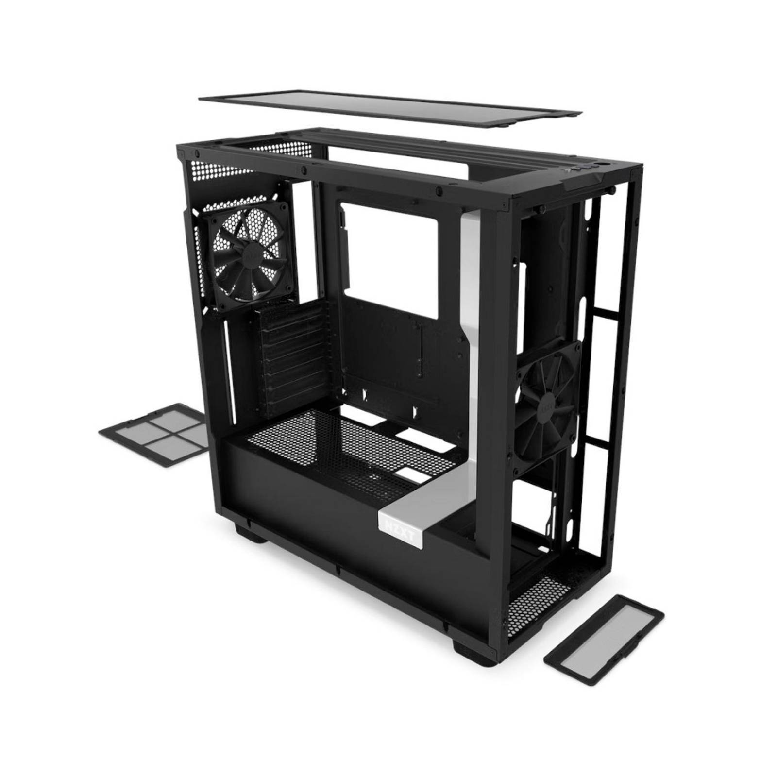 Gabinete Gamer NZXT H7 ATX Media Torre 2 Fan Cristal Templado USB-C Blanco / Negro CM-H71BG-01 