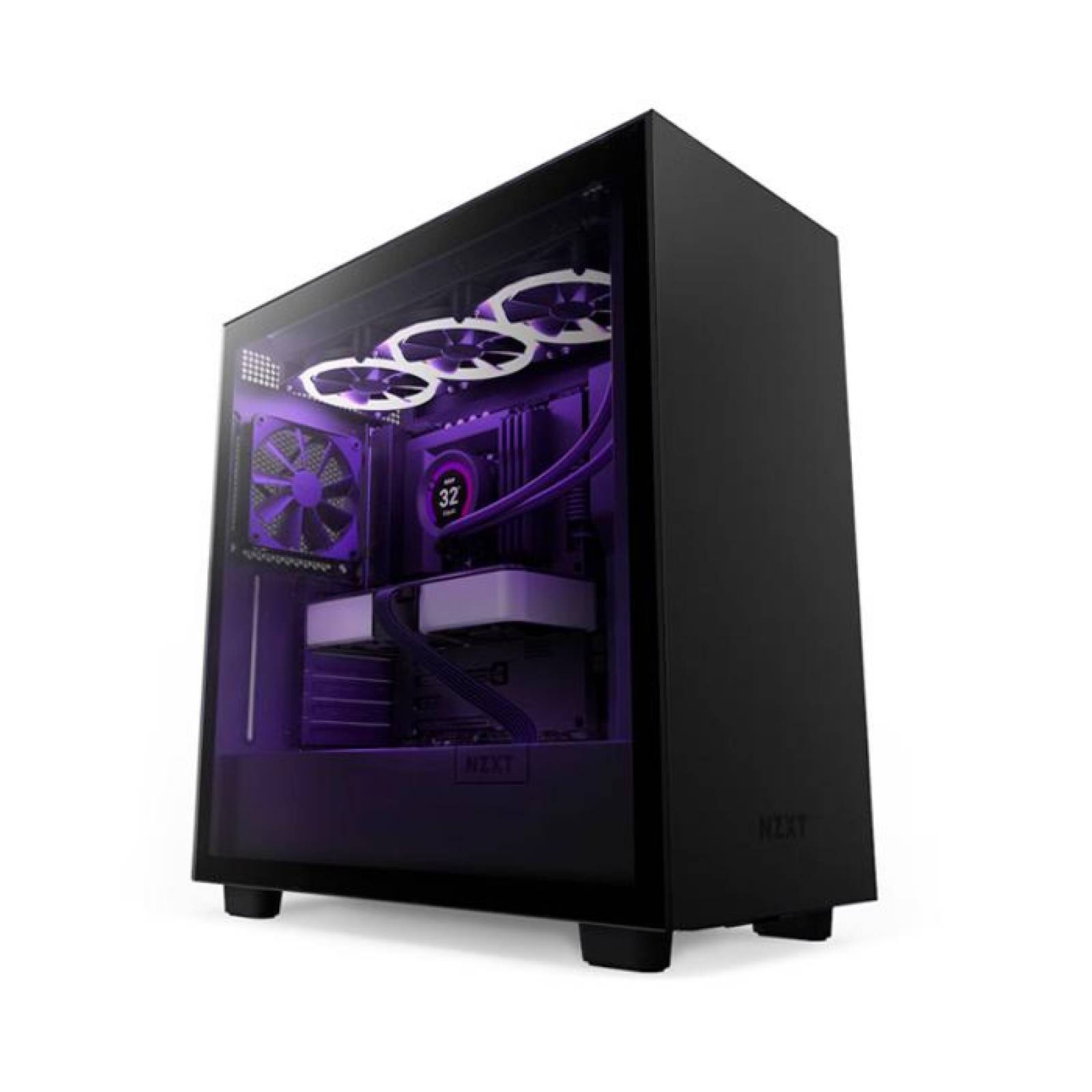 Gabinete Gamer NZXT H7 ATX Media Torre 2 Fan Cristal Templado USB-C Negro CM-H71BB-01 