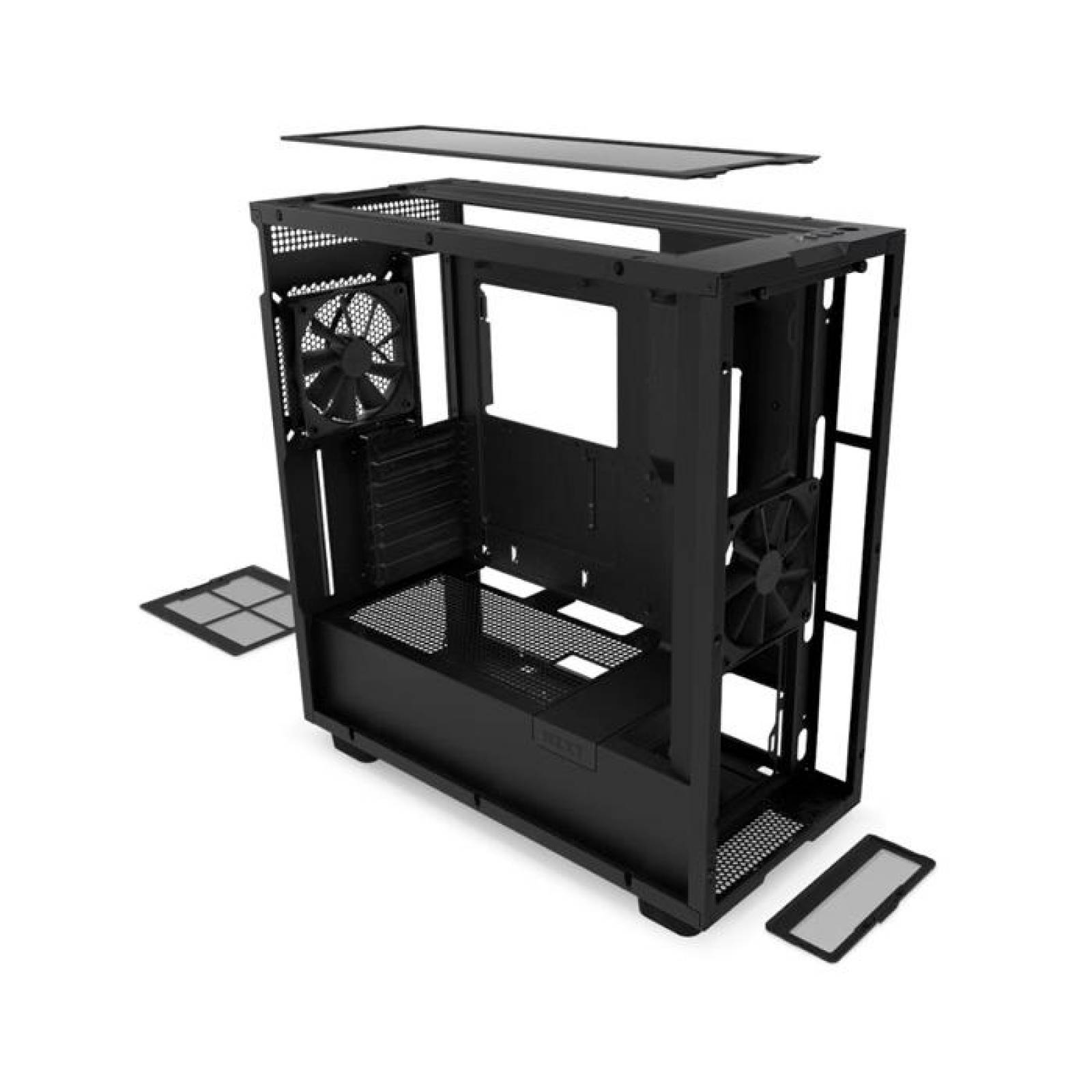 Gabinete Gamer NZXT H7 ATX Media Torre 2 Fan Cristal Templado USB-C Negro CM-H71BB-01 