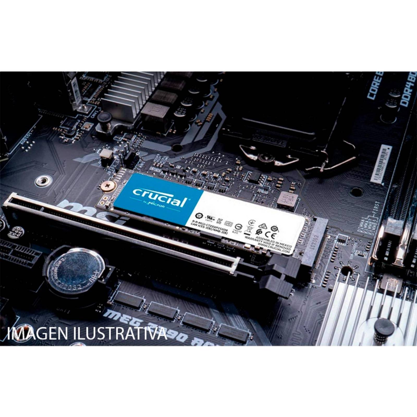 Unidad de Estado Solido SSD M.2 2TB CRUCIAL P2 NVMe PCIe 3.0 2400/1900 MB/s CT2000P2SSD8 