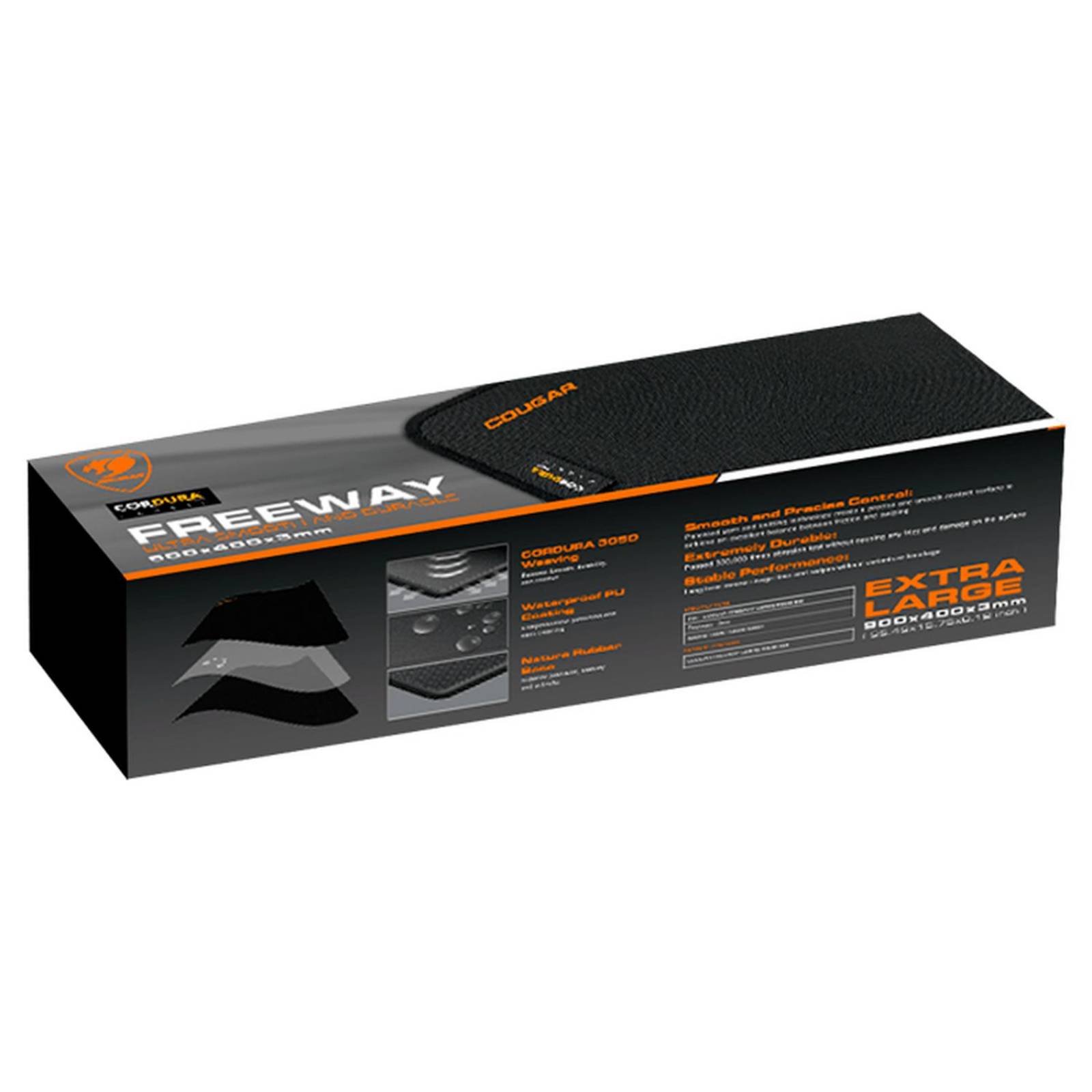 Mouse Pad Gamer COUGAR FREEWAY-XL Contra Agua Negro 900 x 400 x 3mm 3PFRWHXBRB3.0001 