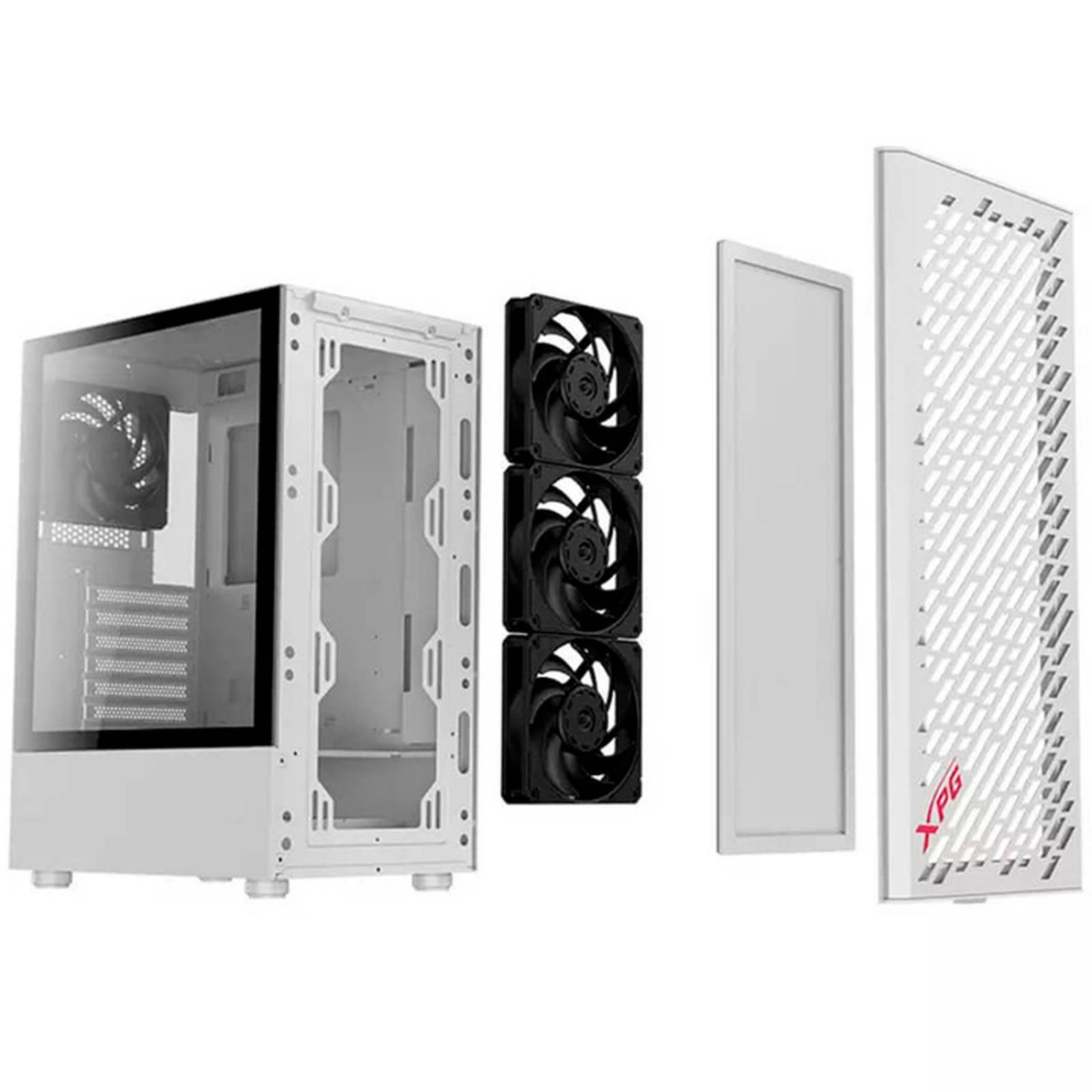 Gabinete Gamer XPG VALOR AIR ATX Media Torre 4 FAN Cristal Templado Blanco VALORAIRMT-WHCWW 