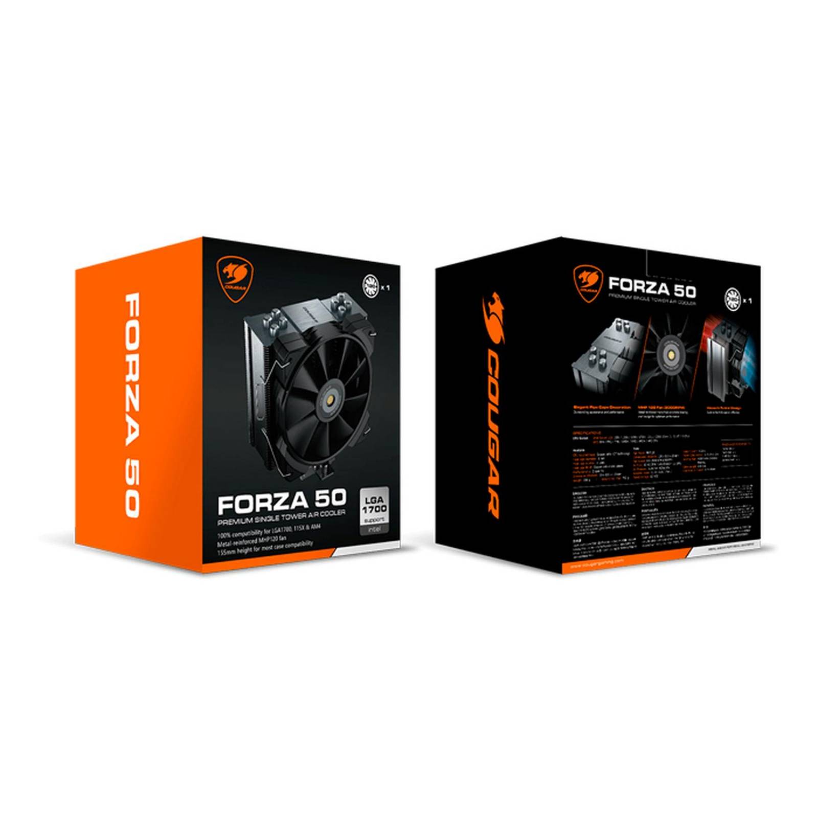 Disipador CPU COUGAR FORZA 50 120mm AM5 Intel 1700 3MFZA50.0001 