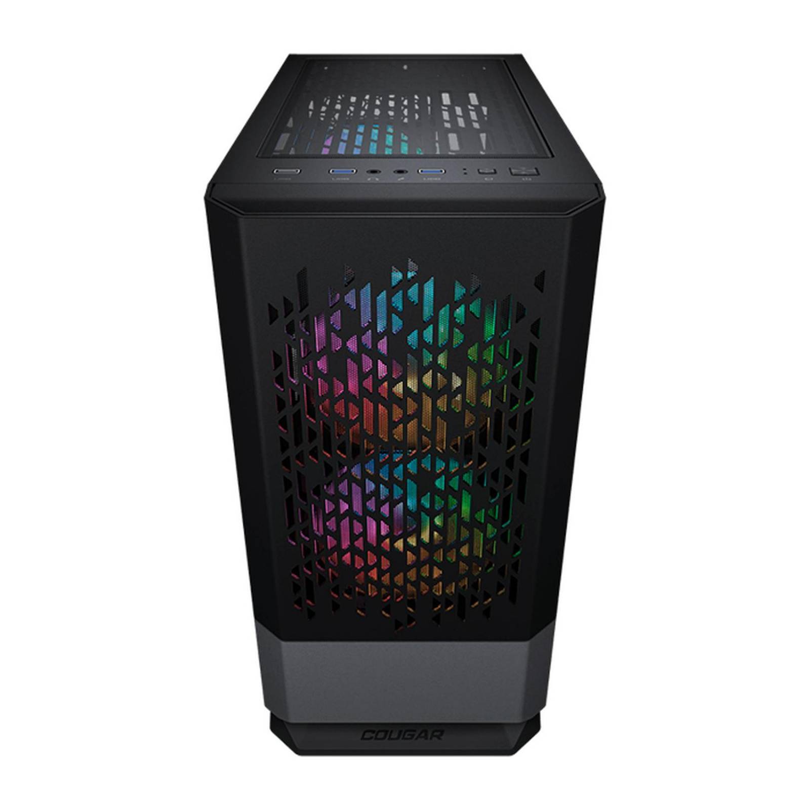 Gabinete Gamer COUGAR MG140 Air RGB controladora Cristal templado Mini ITX 3 FAN Negro 385JM80.0001 