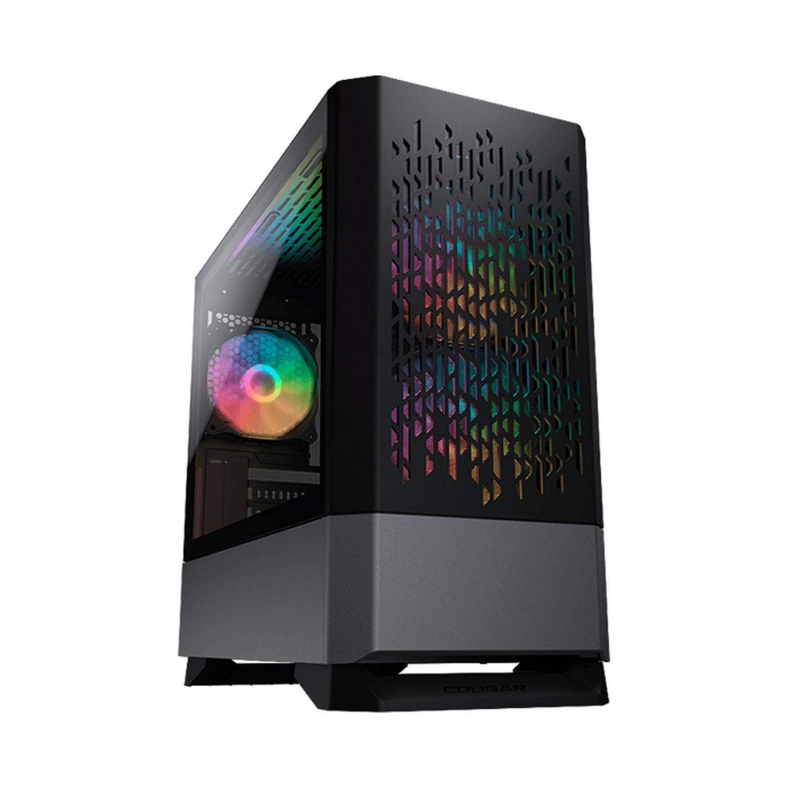 Gabinete Gamer COUGAR MG140 Air RGB controladora Cristal templado Mini ITX 3 FAN Negro 385JM80.0001 