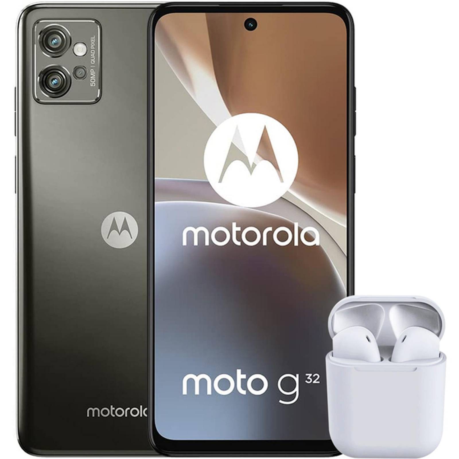 Celular MOTOROLA Moto G32 6GB 128GB 6.5" FHD+ 90 Hz 50 MP Gris Mineral + Audifonos Internacional 