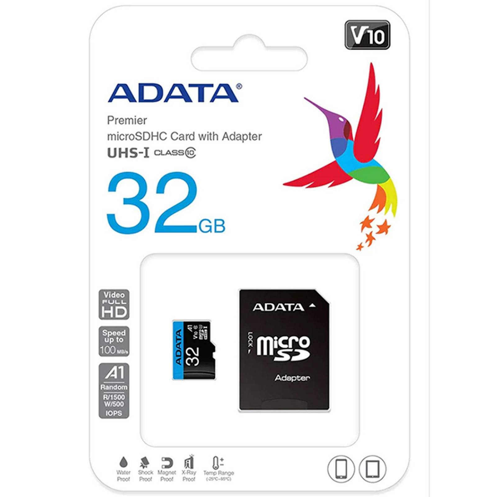 Memoria Micro SD 32GB ADATA Clase 10 Full HD V10 AUSDH32GUICL10A1-RA1 