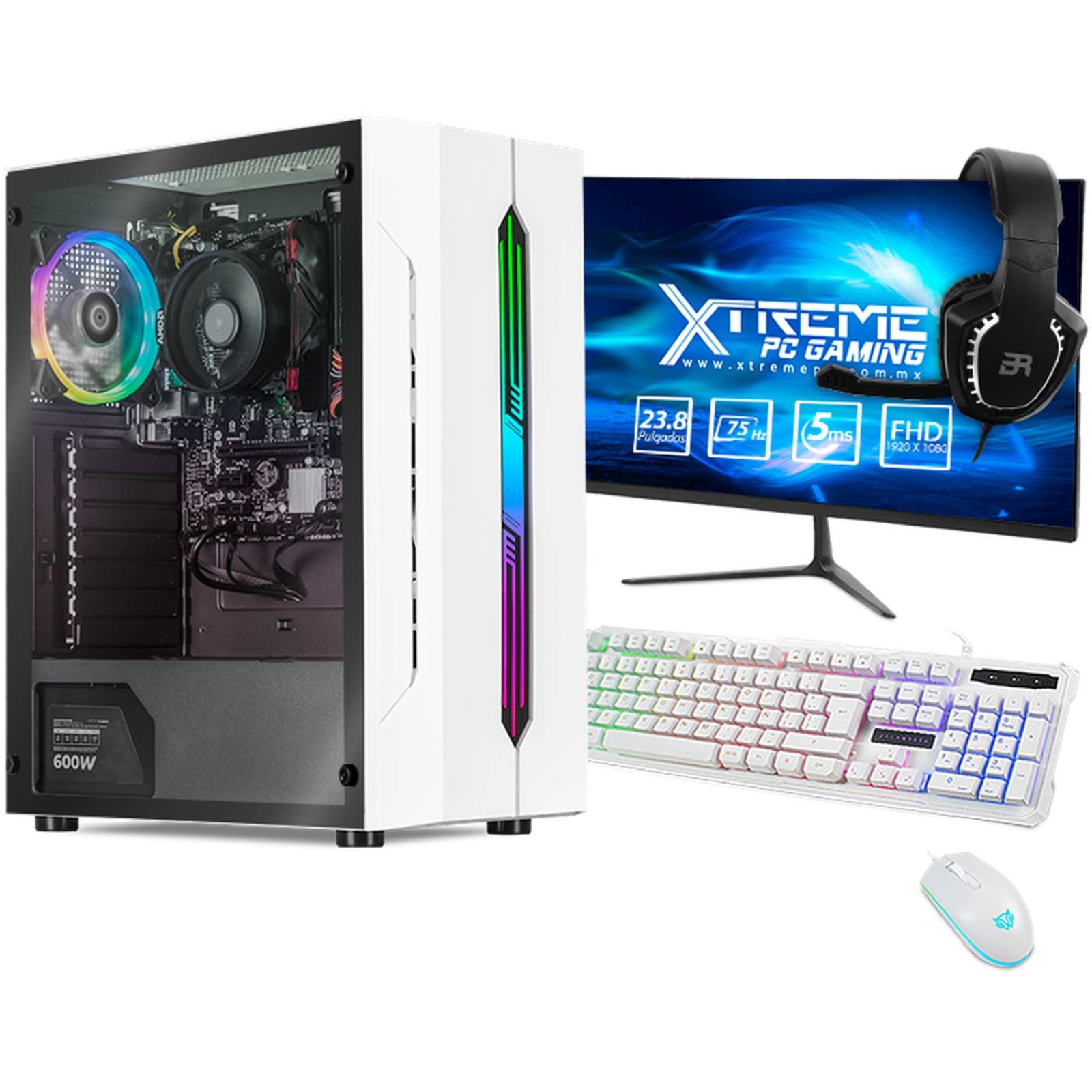 Xtreme PC Gamer AMD Radeon Vega Renoir Ryzen 5 5600G 8GB SSD 250GB Monitor 23.8 WIFI White 