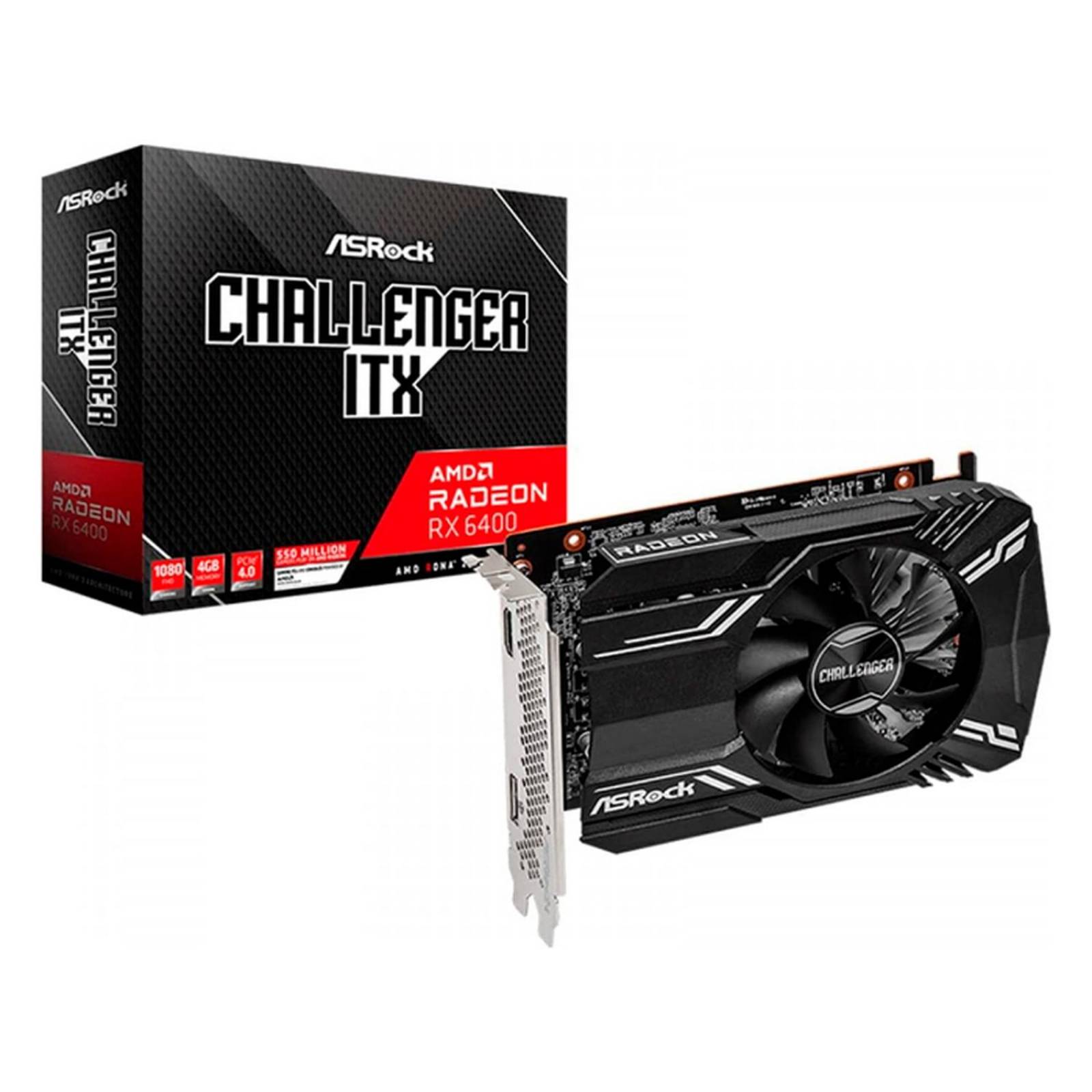 Tarjeta de Video ASROCK Radeon RX 6400 Challenger ITX 4GB 