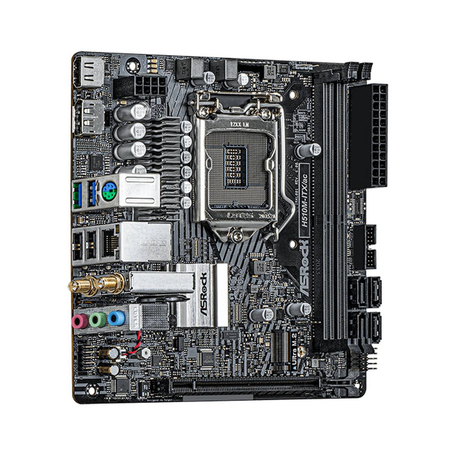 Tarjeta Madre ASROCK H510M-ITX/ac 1200 2x DDR4 PCIe 3.0 Mini ITX 
