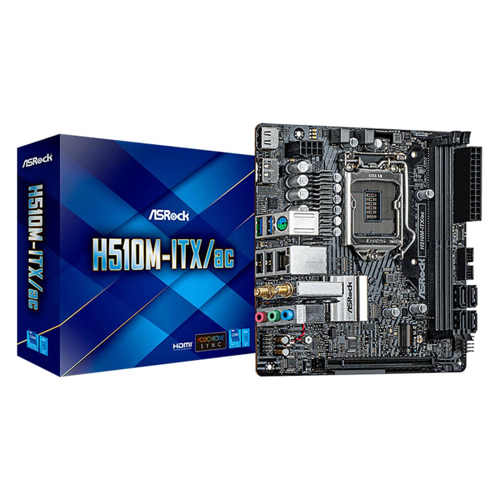 Tarjeta Madre ASROCK H510M-ITX/ac 1200 2x DDR4 PCIe 3.0 Mini ITX 