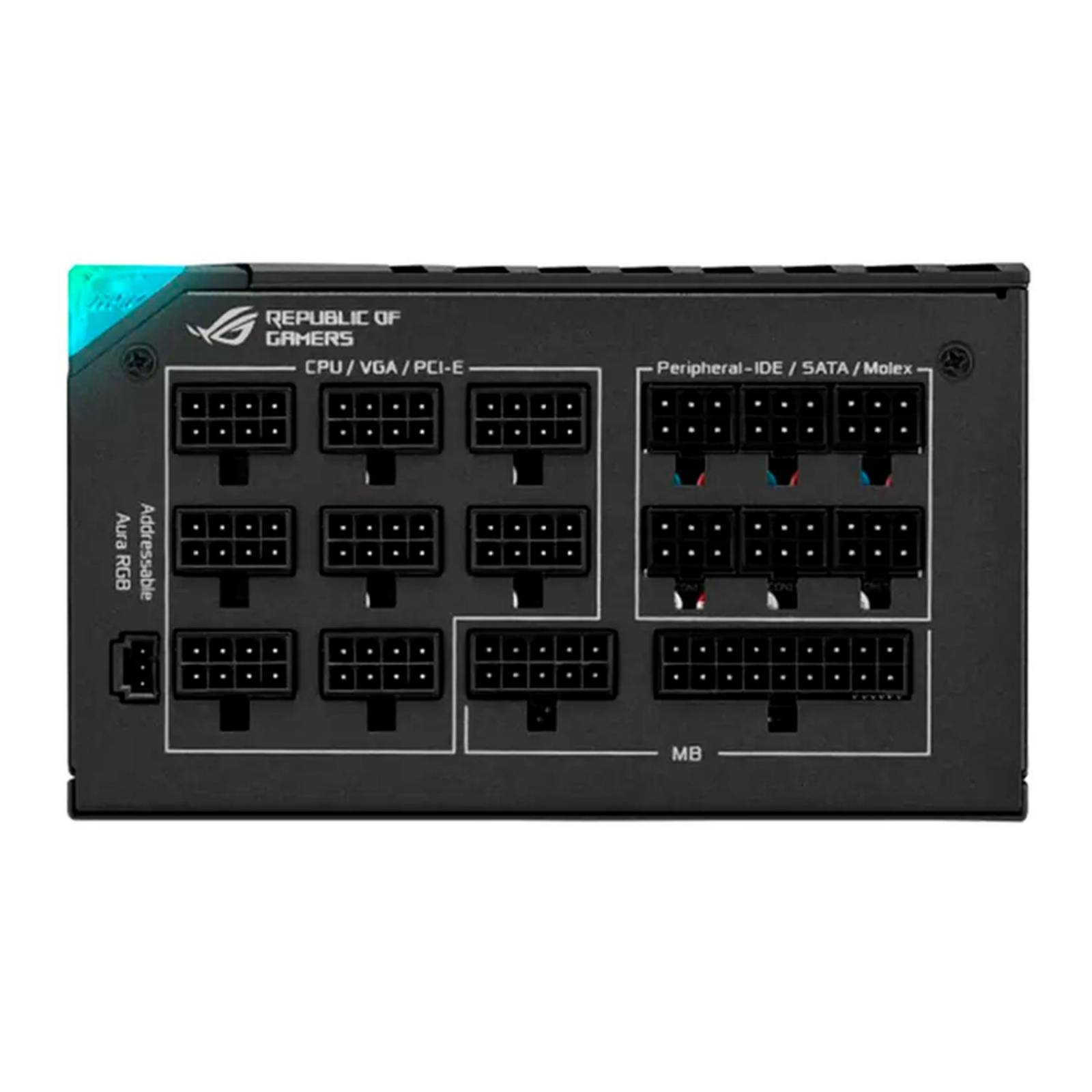 Fuente de poder PC Gamer 1200W ASUS ROG Thor 80 Plus Platinum II Modular ROG-THOR-1200P2-GAMING 