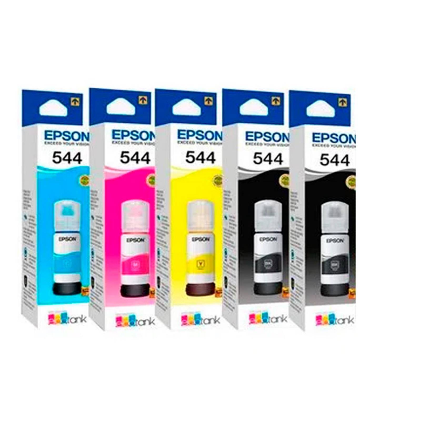 Kit 5 Botellas Tinta EPSON T544 Color L1210 L3210 L3250 L3251 L5290 