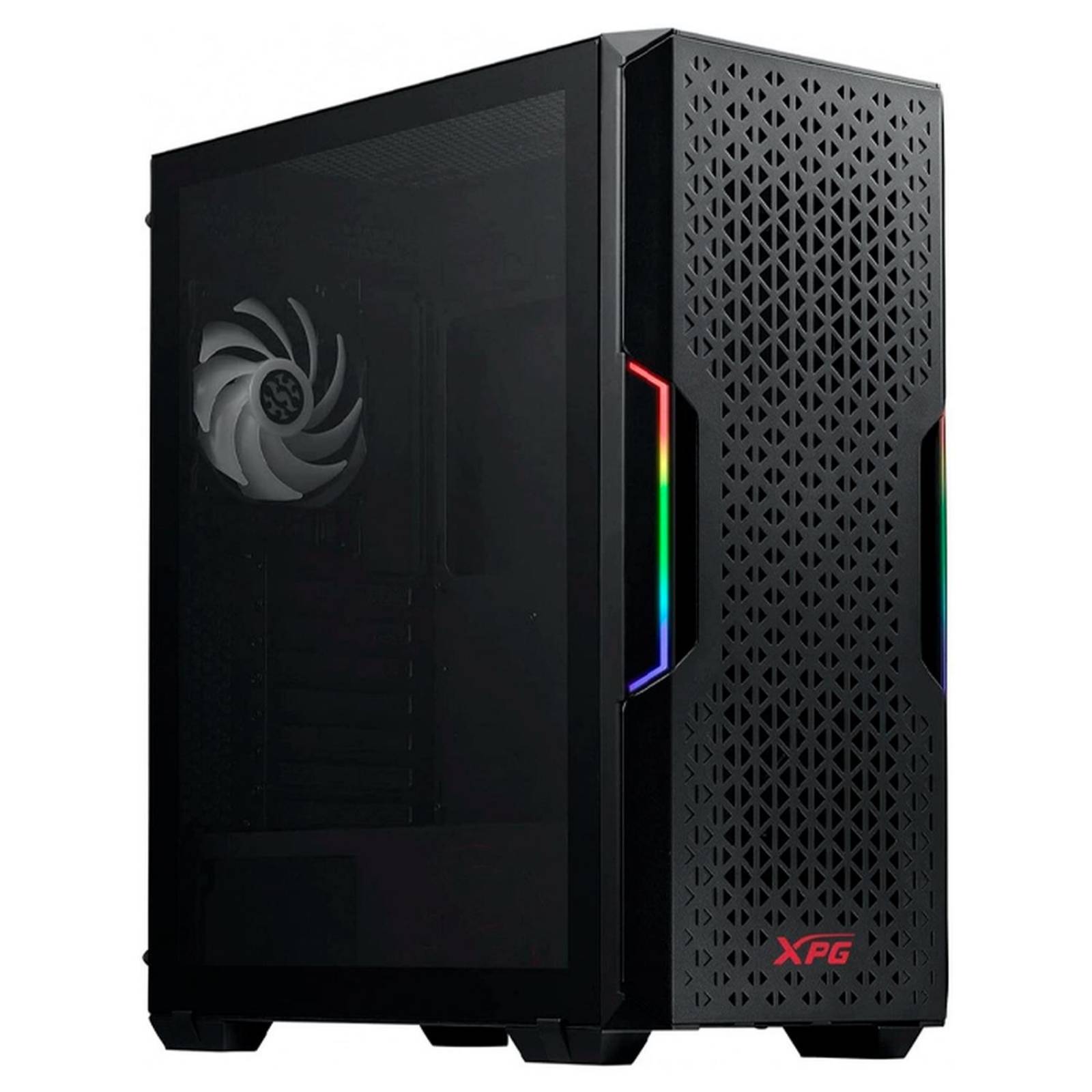 Gabinete Gamer XPG STARKER AIR ATX Media Torre 2 FAN Cristal Templado ARGB Negro STARKERAIR-BKCWW