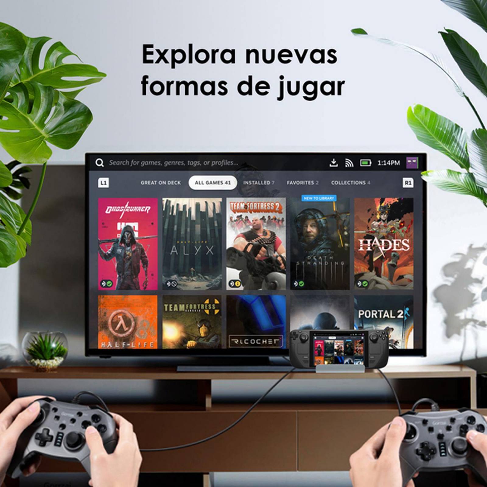 Consola Portatil Steam Deck APU AMD RAM 16GB 512GB LCD IPS 7" + Dock 