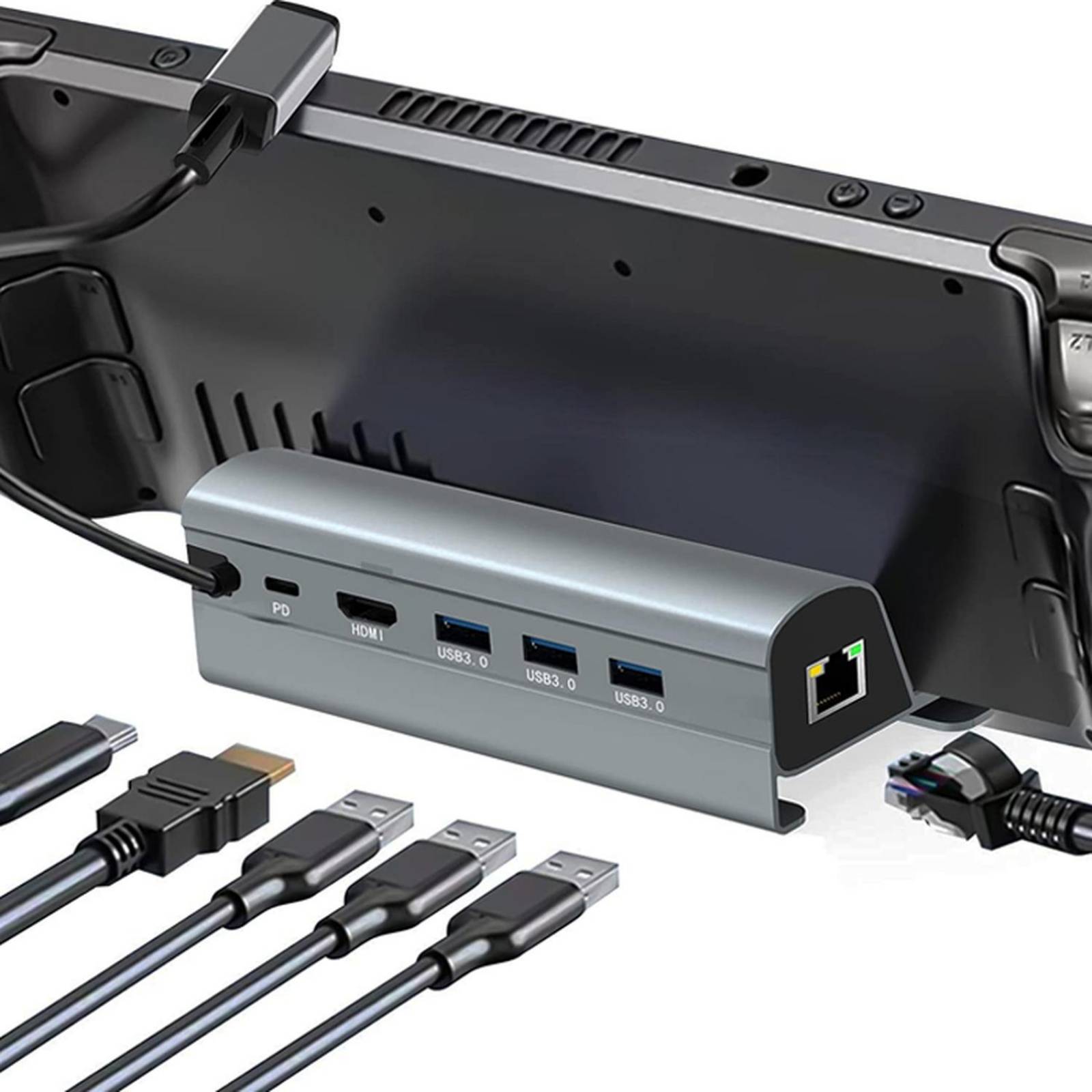 Consola Portatil Steam Deck APU AMD RAM 16GB 512GB LCD IPS 7" + Dock 