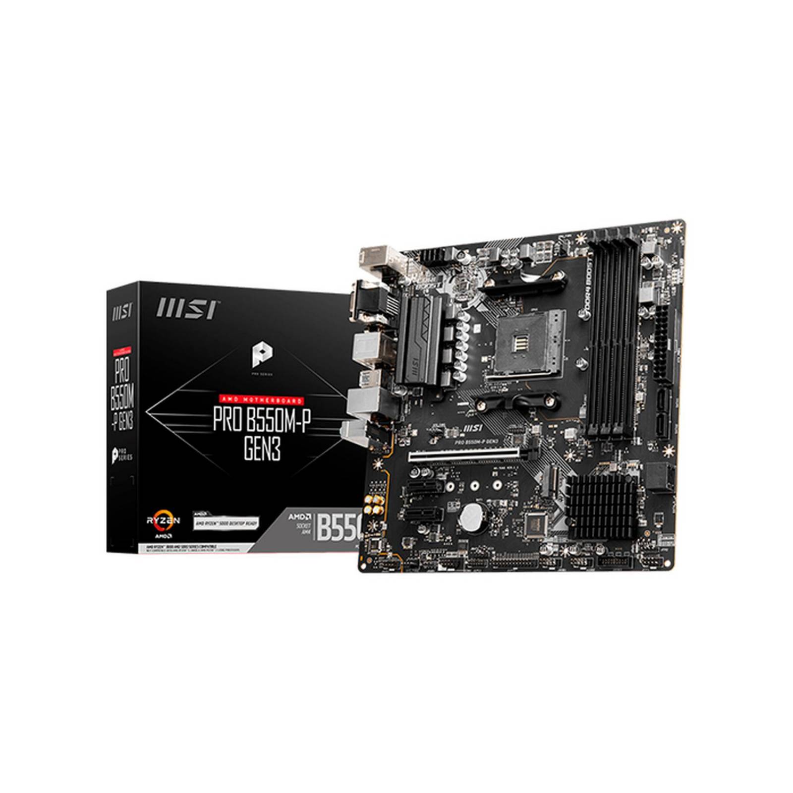 Tarjeta Madre MSI PRO B550M-P GEN3 AM4 4x DDR4 Micro ATX 
