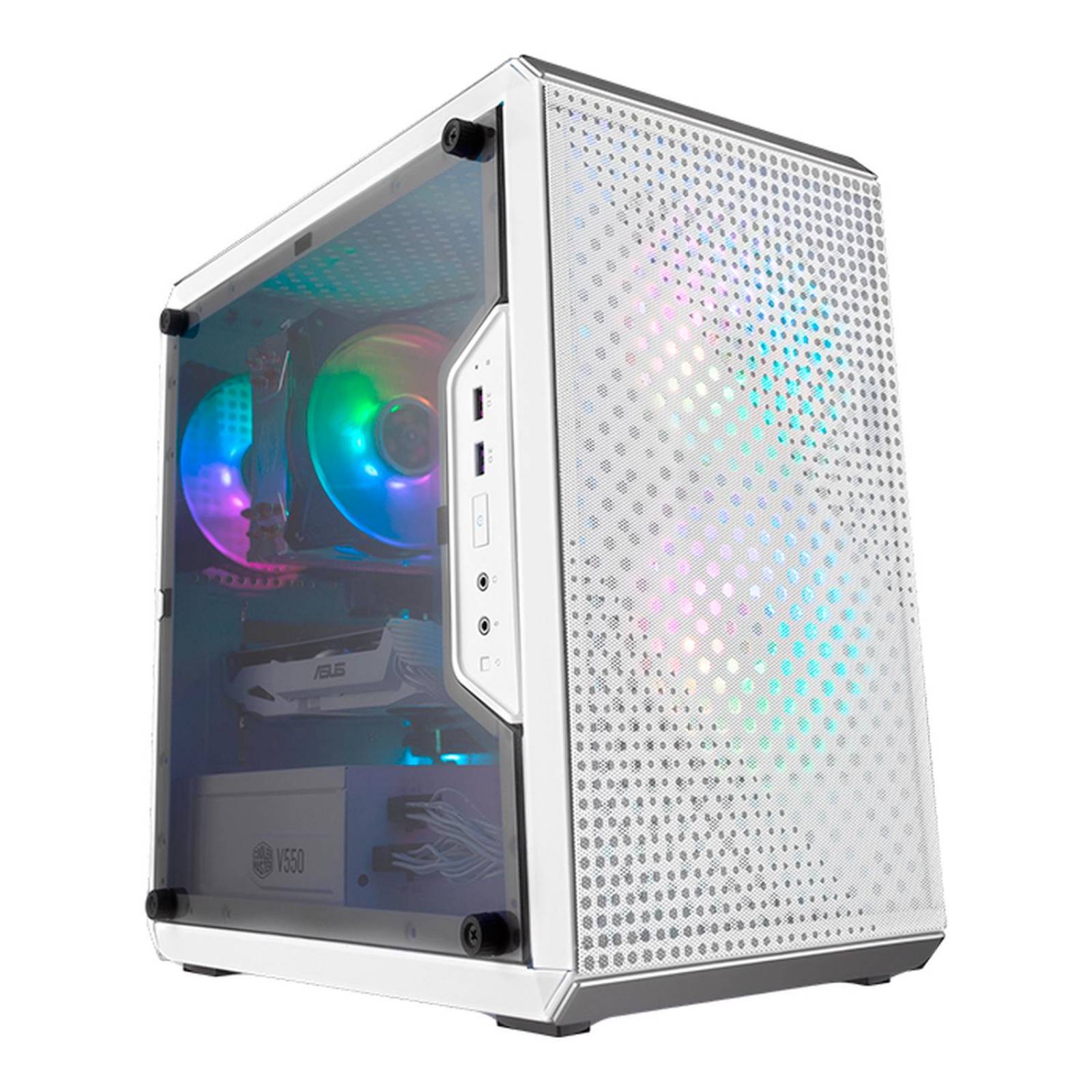 Gabinete Gamer COOLER MASTER Masterbox Q300L Panel Acrilico USB 3.0 Negro Micro ATX Blanco 