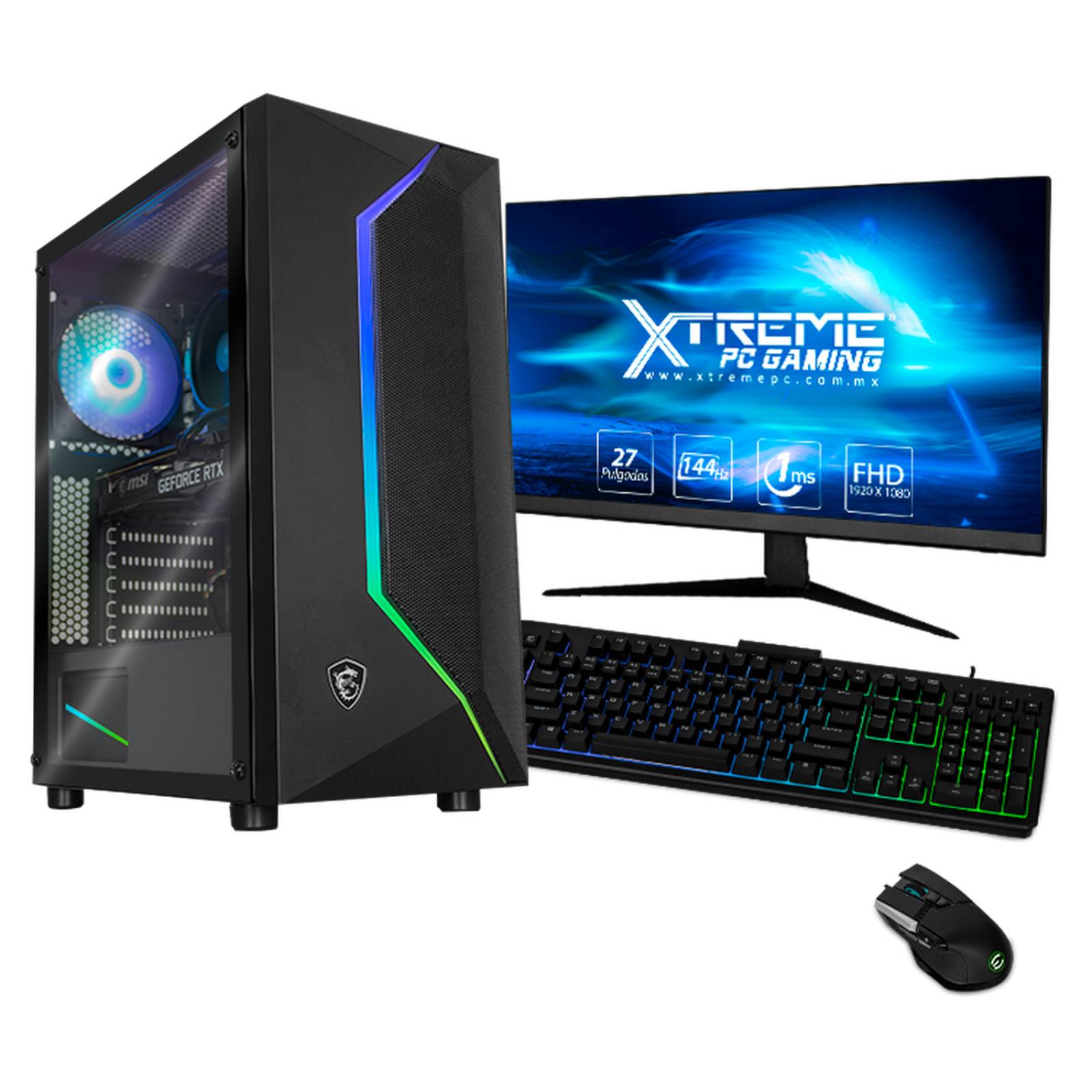 Xtreme PC Gaming MSI Geforce RTX 3060 Ryzen 5 5600X 16GB SSD 500GB 2TB Monitor 27 144Hz WIFI 