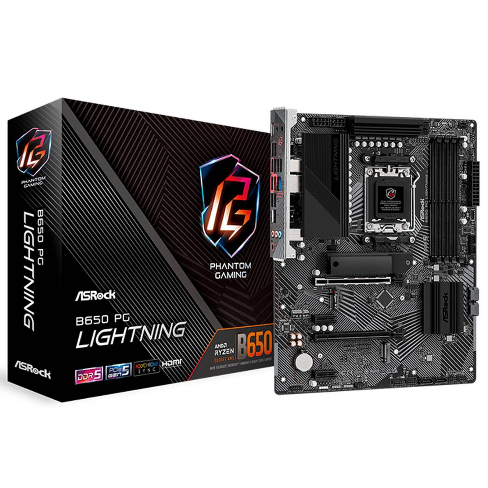 Tarjeta Madre ASROCK B650 PG LIGHTNING AMD AM5 DDR5 ATX